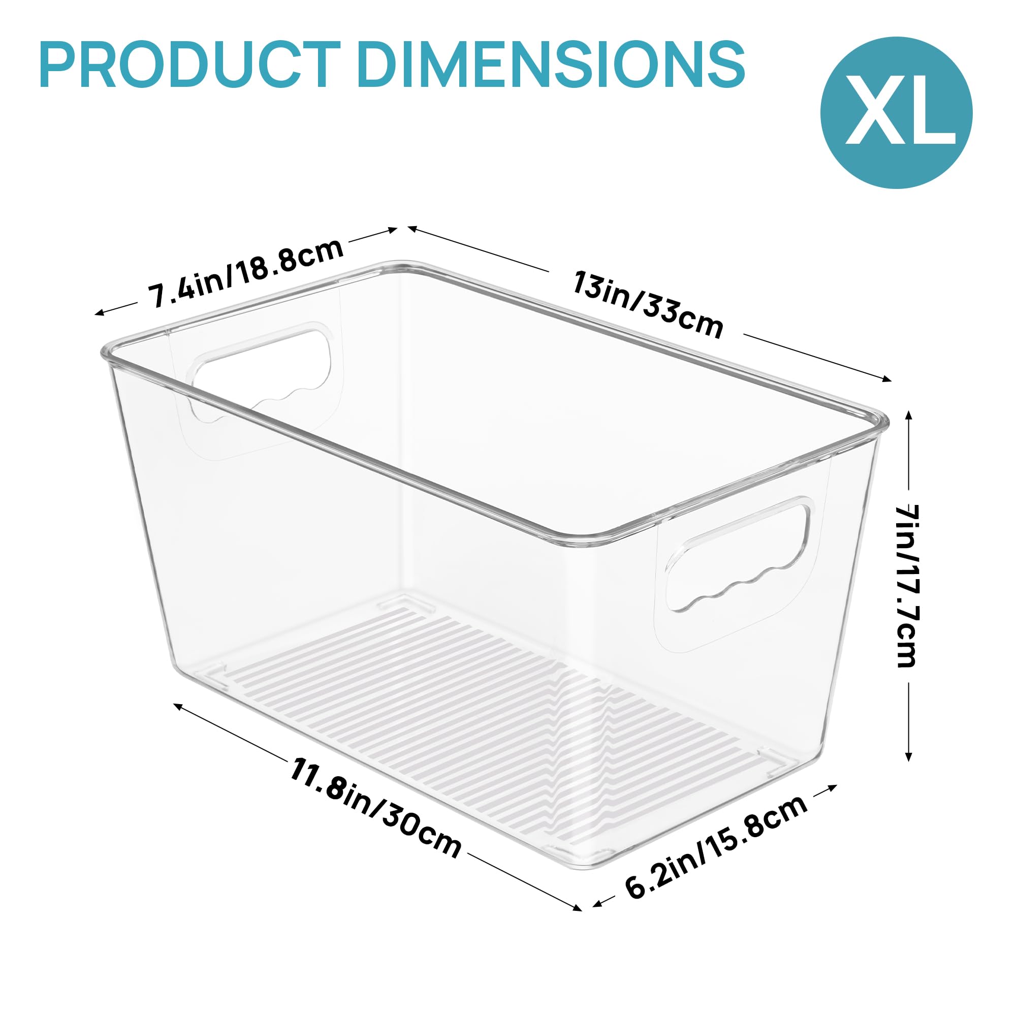 6 Pack Clear Storage Bins (6 Count)