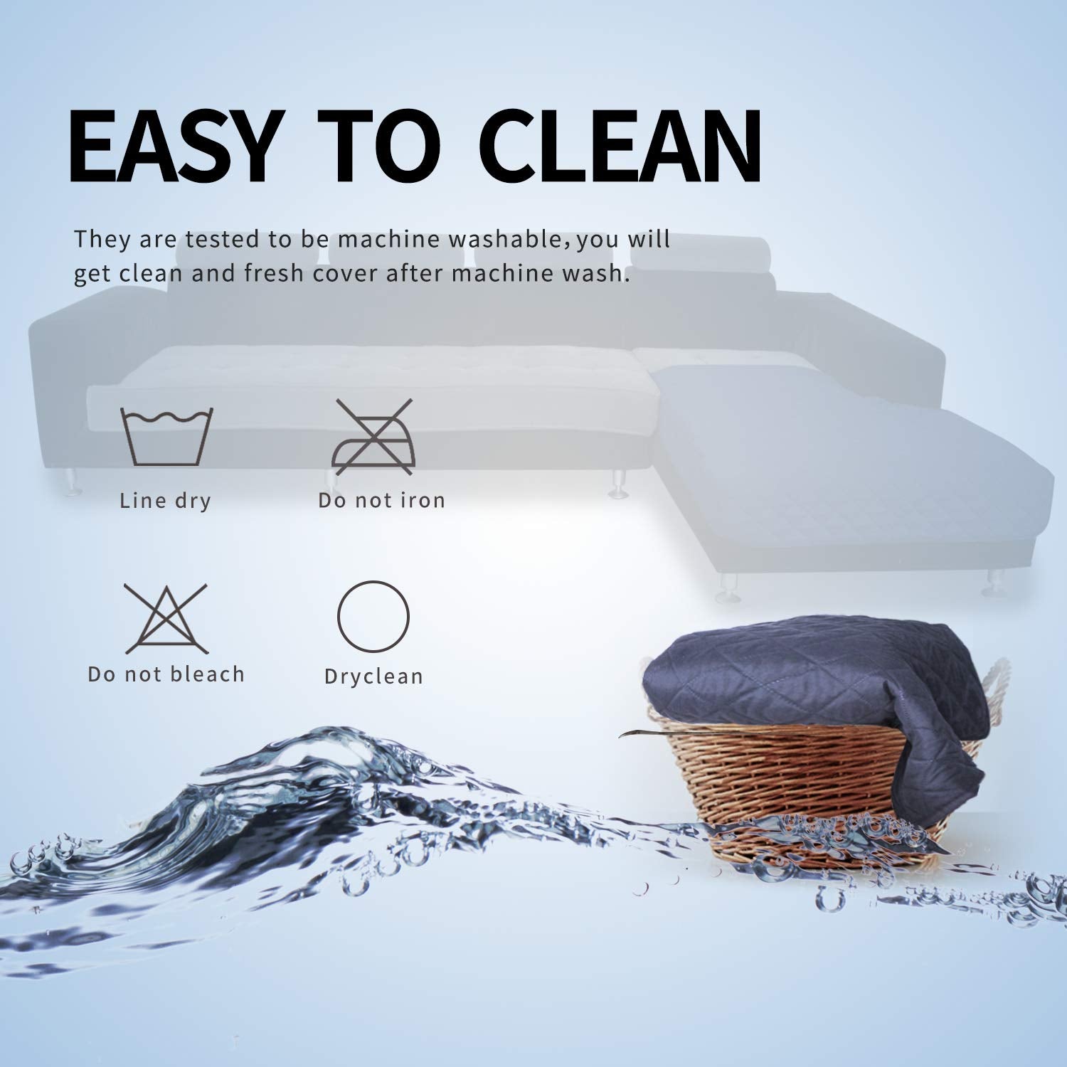 Sectional Couch Covers for Dogs L Shape Sofa Cover Reversible Sofa Slipcover Chaise Lounge Cover Furniture Protector Cover for Pets Dog Cat