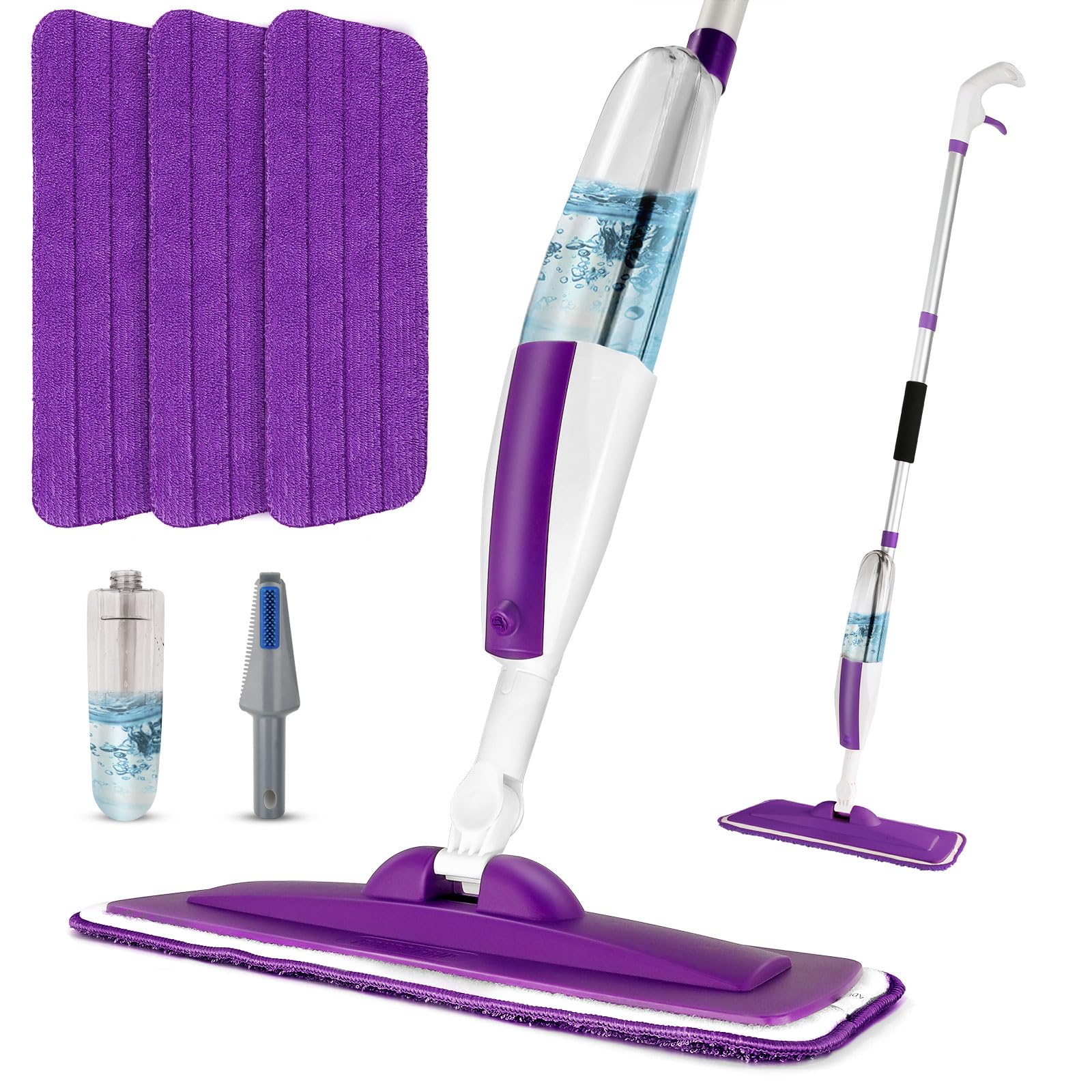 Wet Spray Mop for Floor Cleaning with 14 oz Bottle & 3 Microfiber Pads