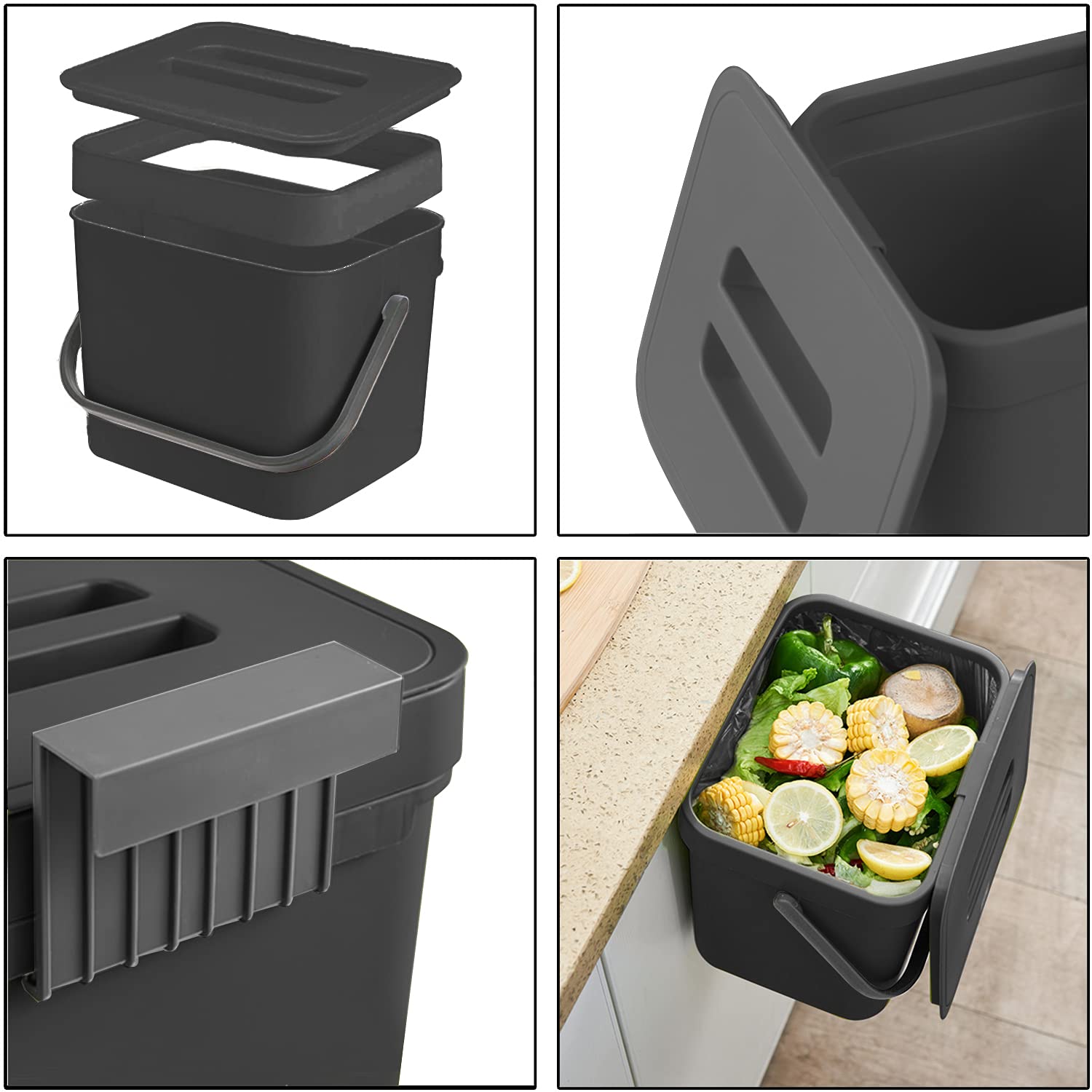 Kitchen Trash Can with Lid