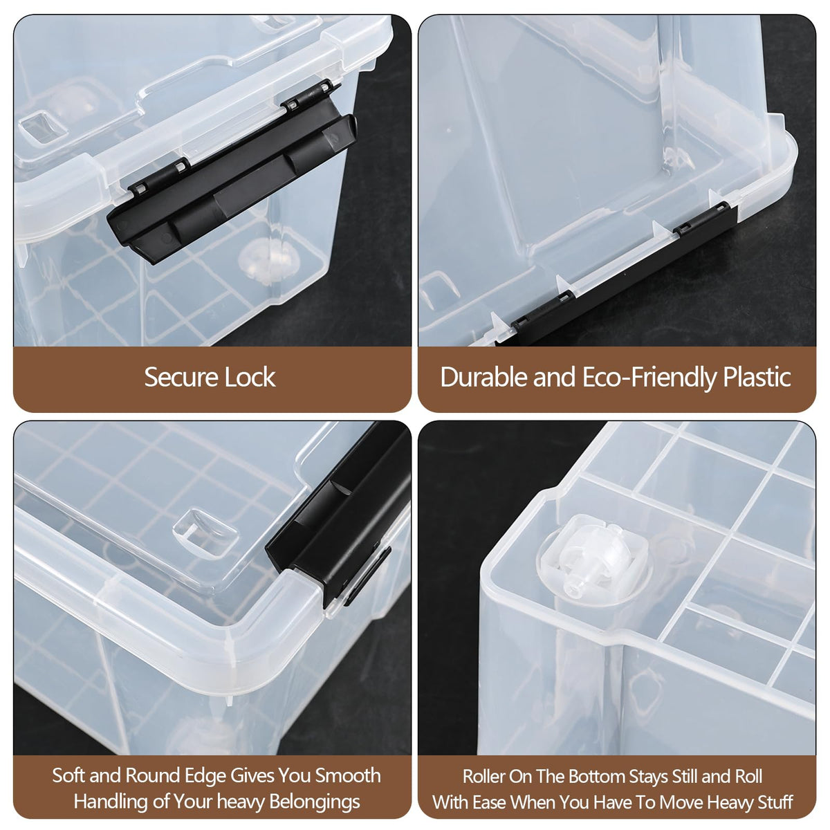 Clear Storage Totes with Lids (4 Count)