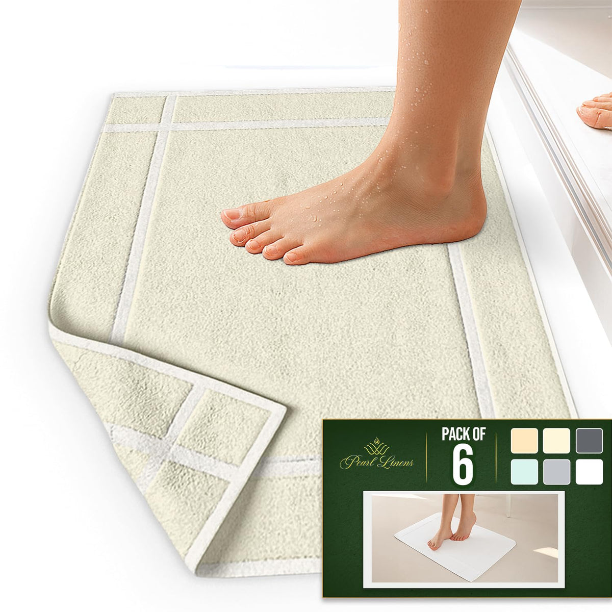 Pack of 6 100% Cotton Bath Mat 18x25 inches (6 Count)