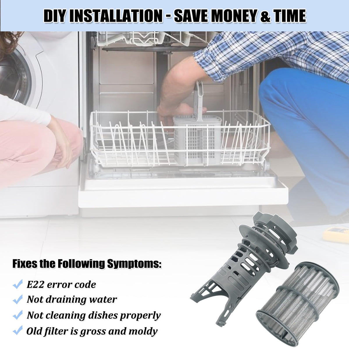 UPGRADED 645038 00645038 Dishwasher Drain Mesh Filter