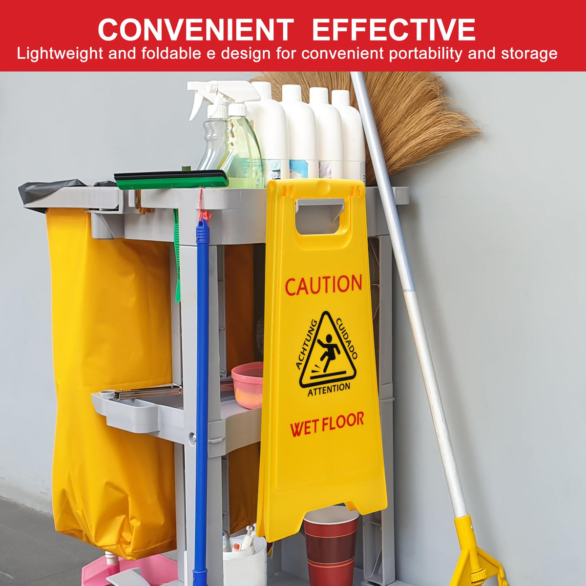 MATTHEW CLEANING 25'' Industrial Wet Floor Sign 3 Pack 2 (3 Count)