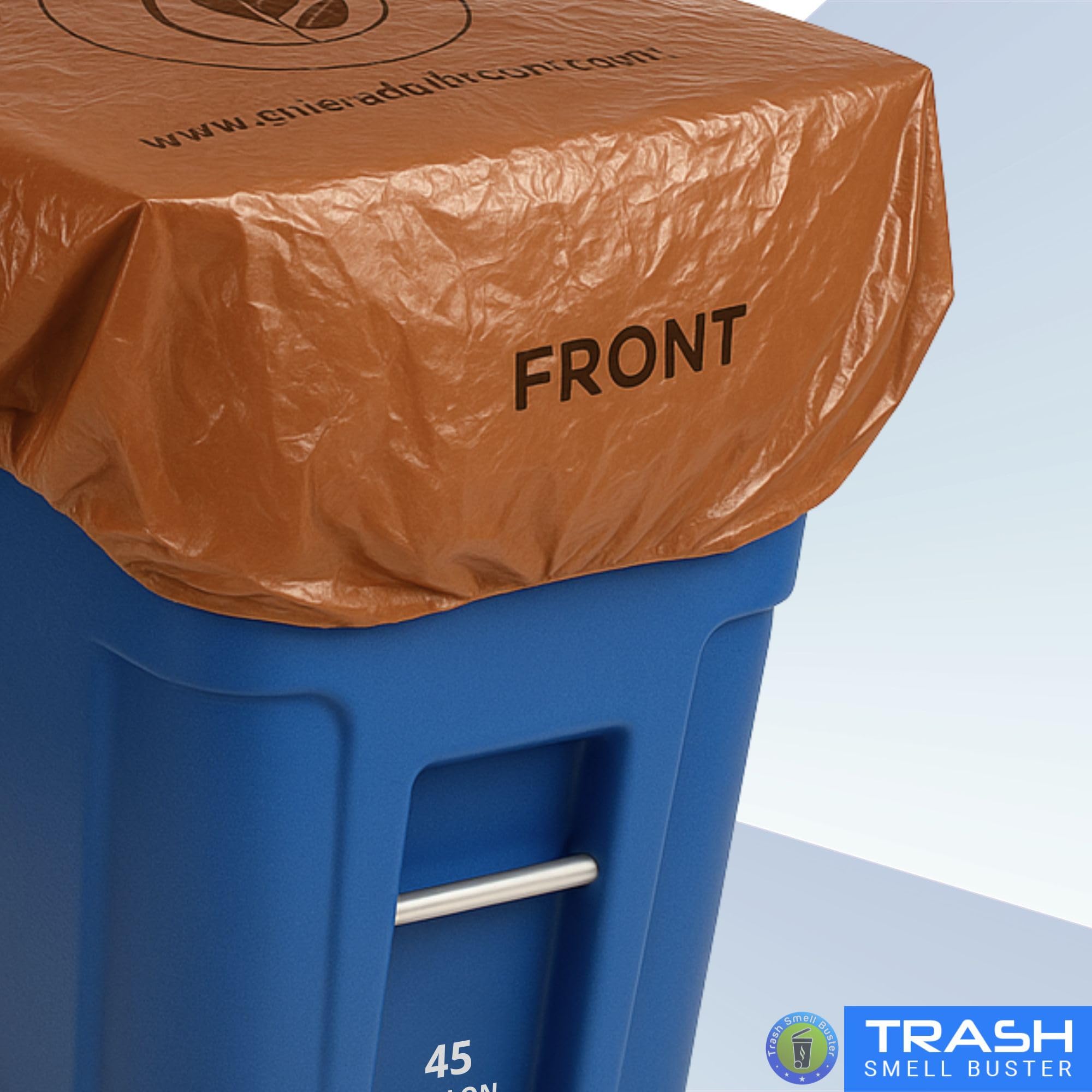 Trash Can Smell Eliminator Cover Odor Eliminating Bag Lemon Scented Durable Chemical Free 45 Gallon 3 Pack (3 Count)