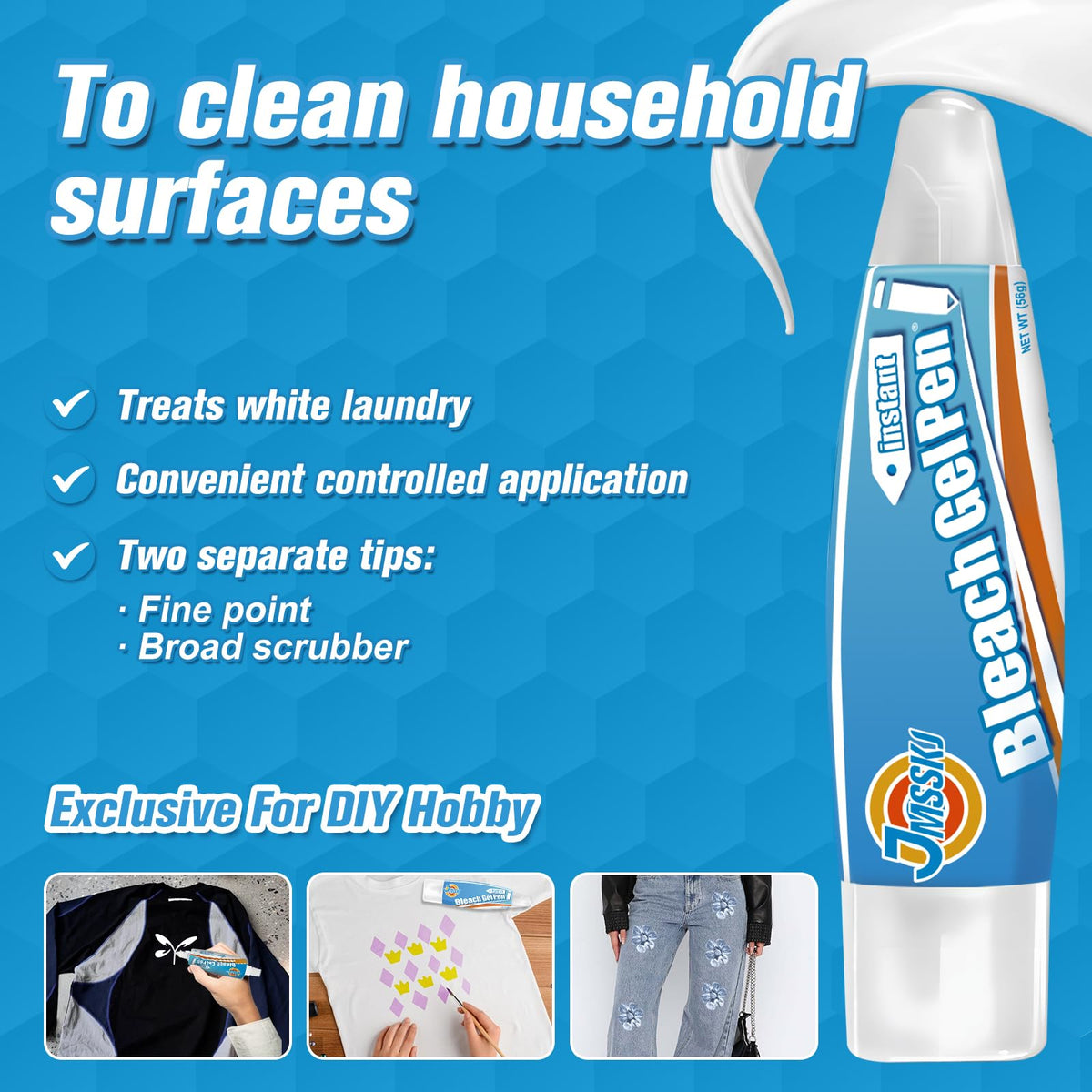 Bleach Pen for Clothes & Grout
