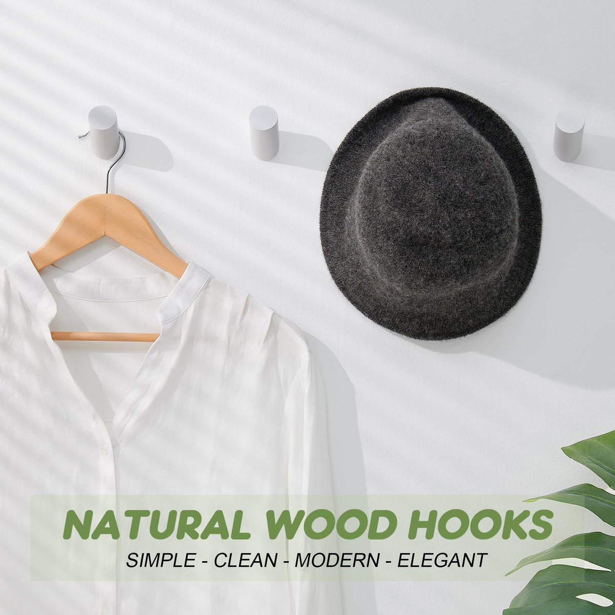 Wood Wall Hooks (4 Count)