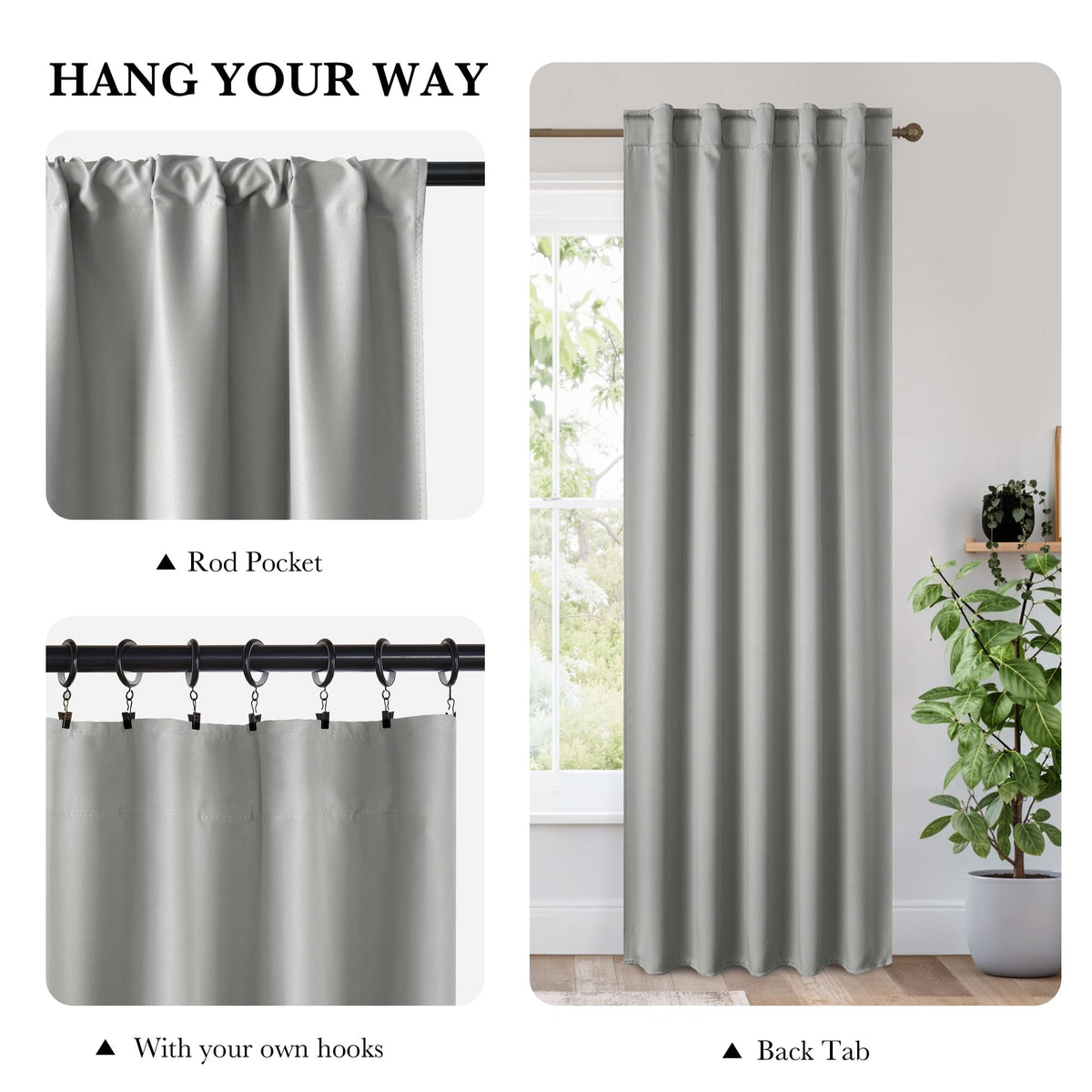 100% Blackout Short Curtains for Small Window (2 Count)