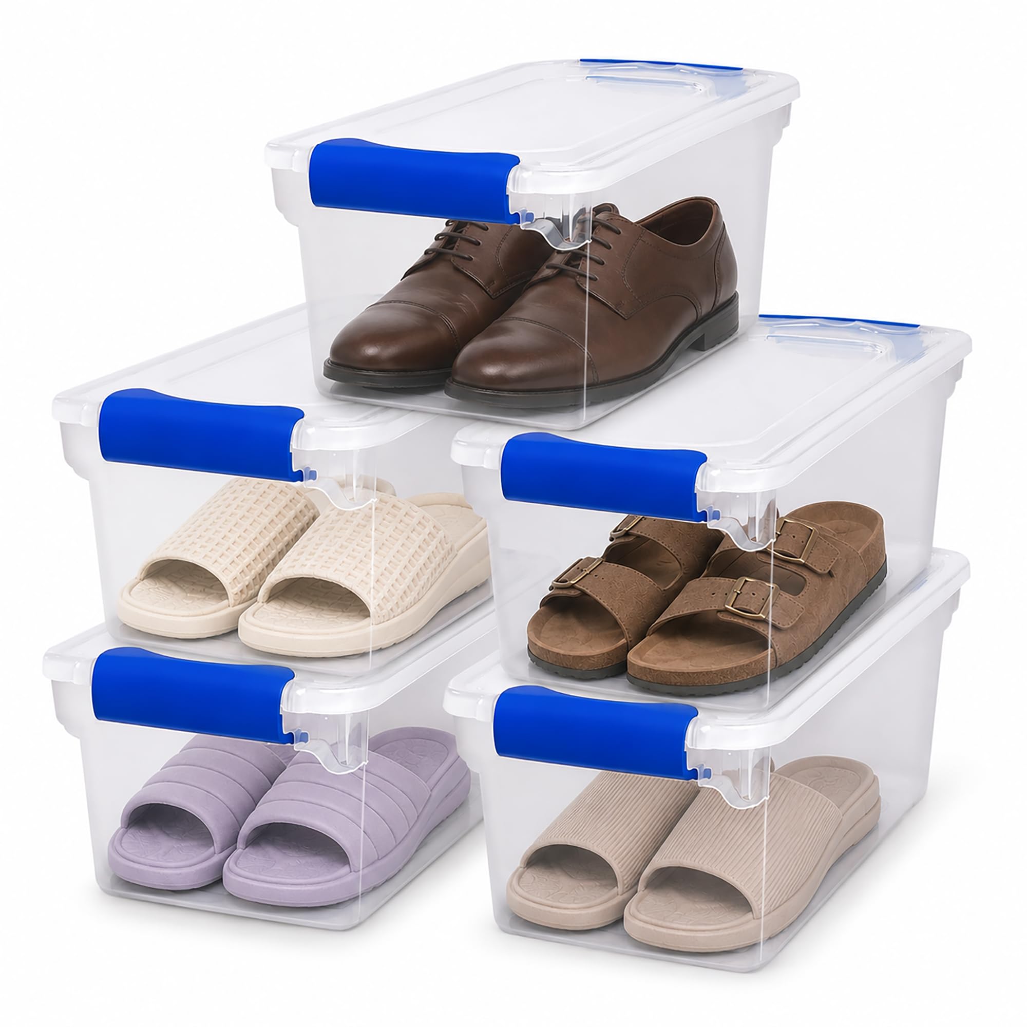 Clear Plastic Storage Bins w (5 Count)