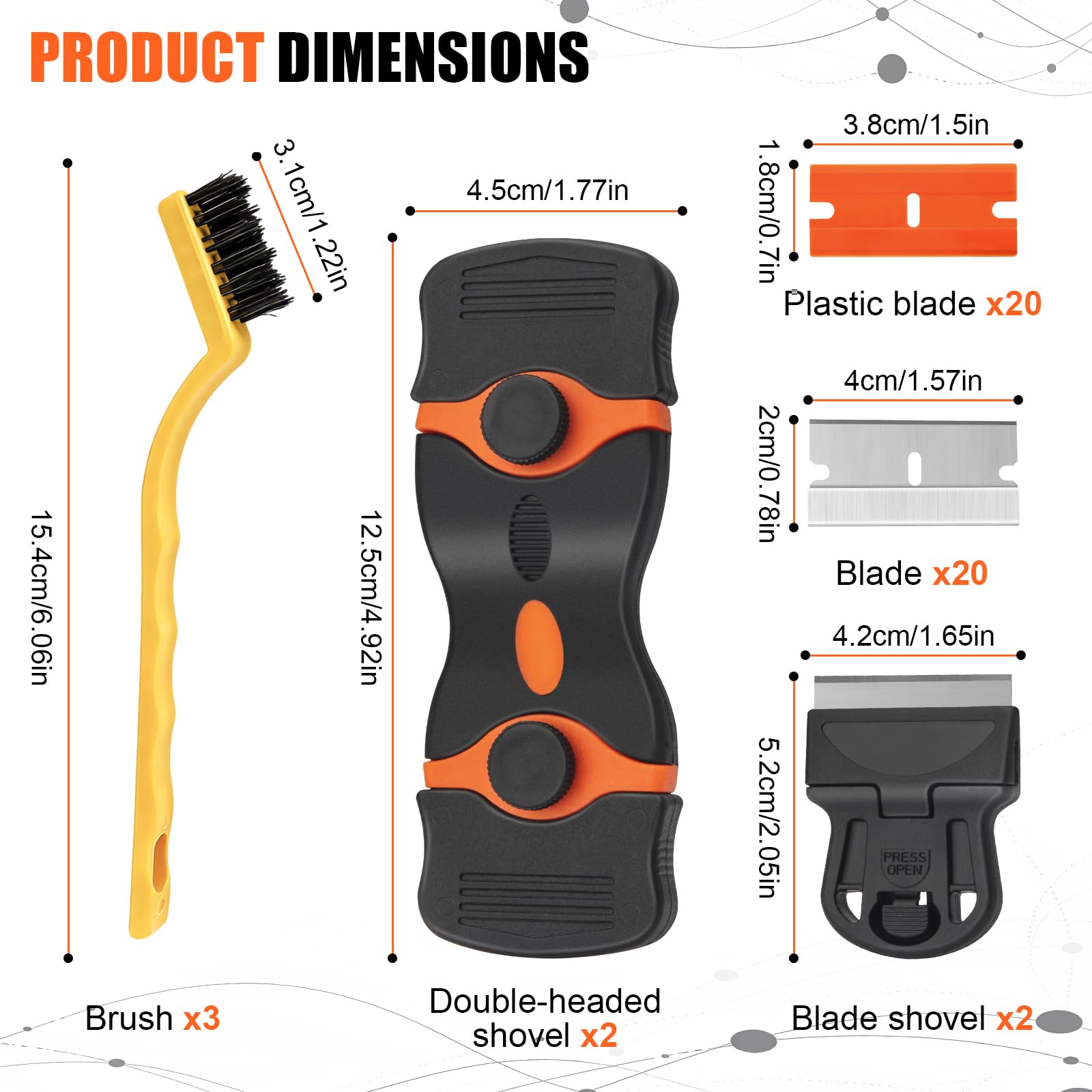 7 Pack Razor Blade Scraper Tool