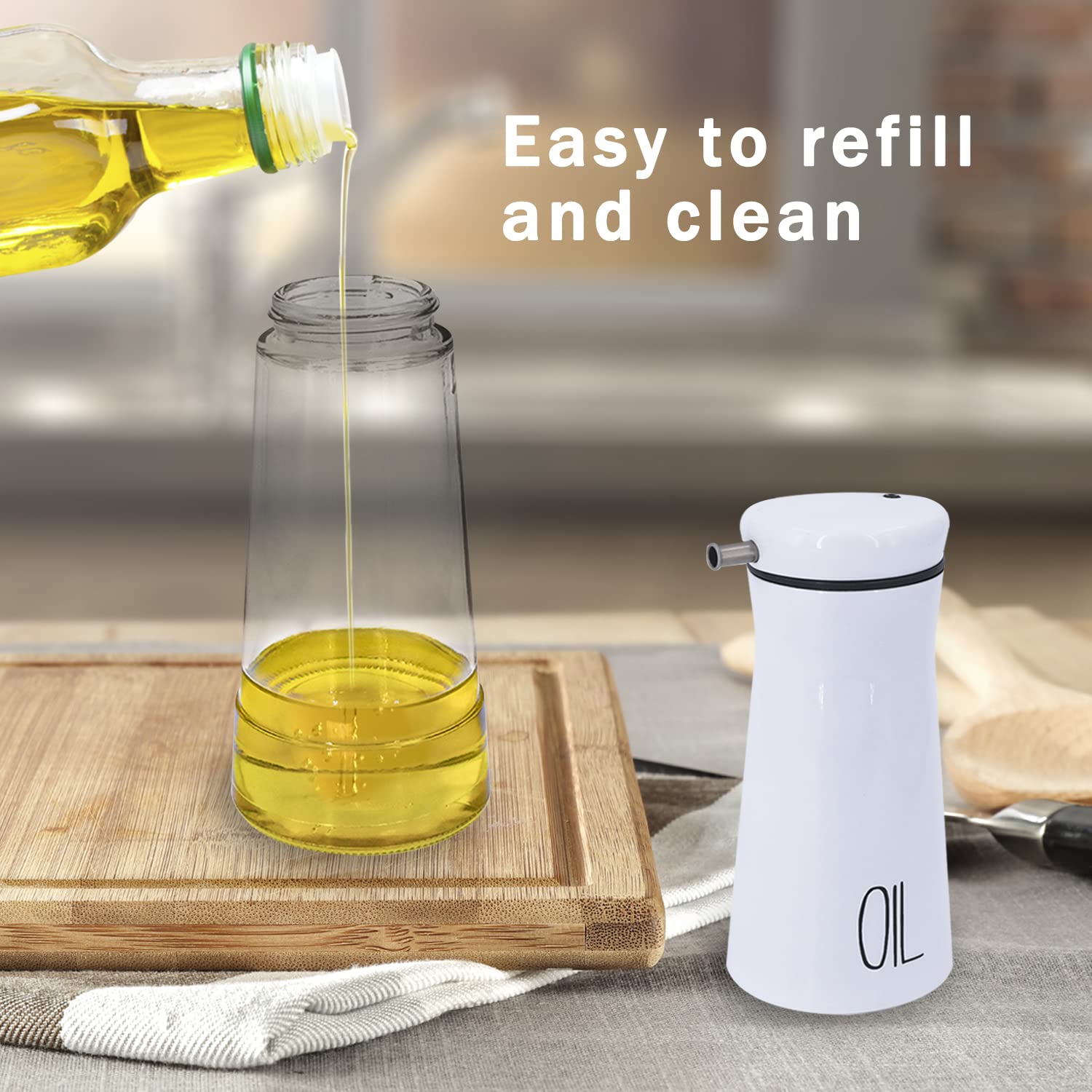 Black and White Oil And Vinegar Dispenser Set (2 Count)