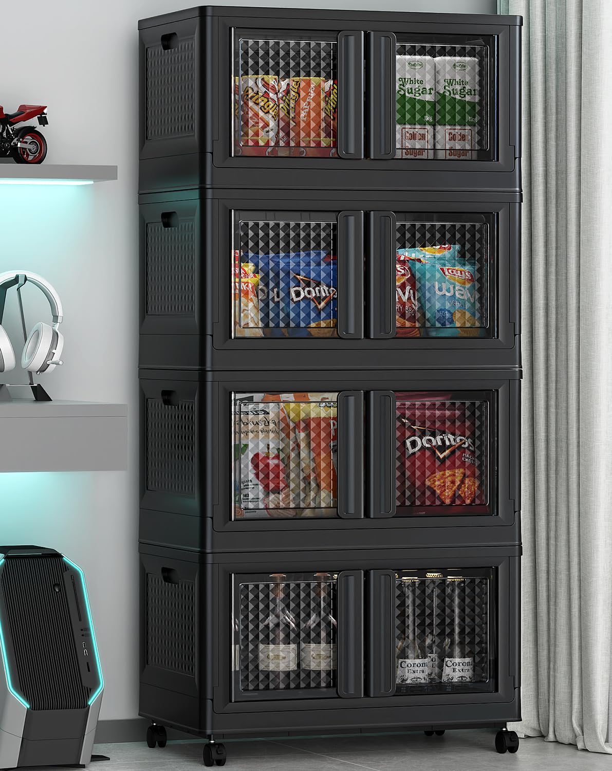 400Qt Stackable Storage Bins with Lids (4 Count)