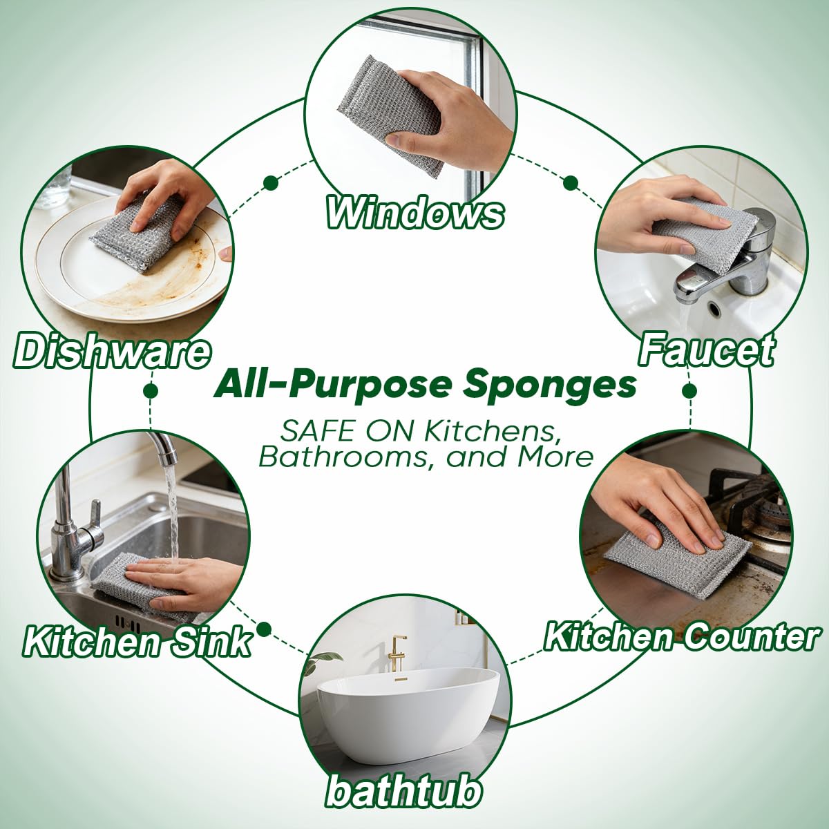 All Purpose Sponge Pads 12PK (12 Count)