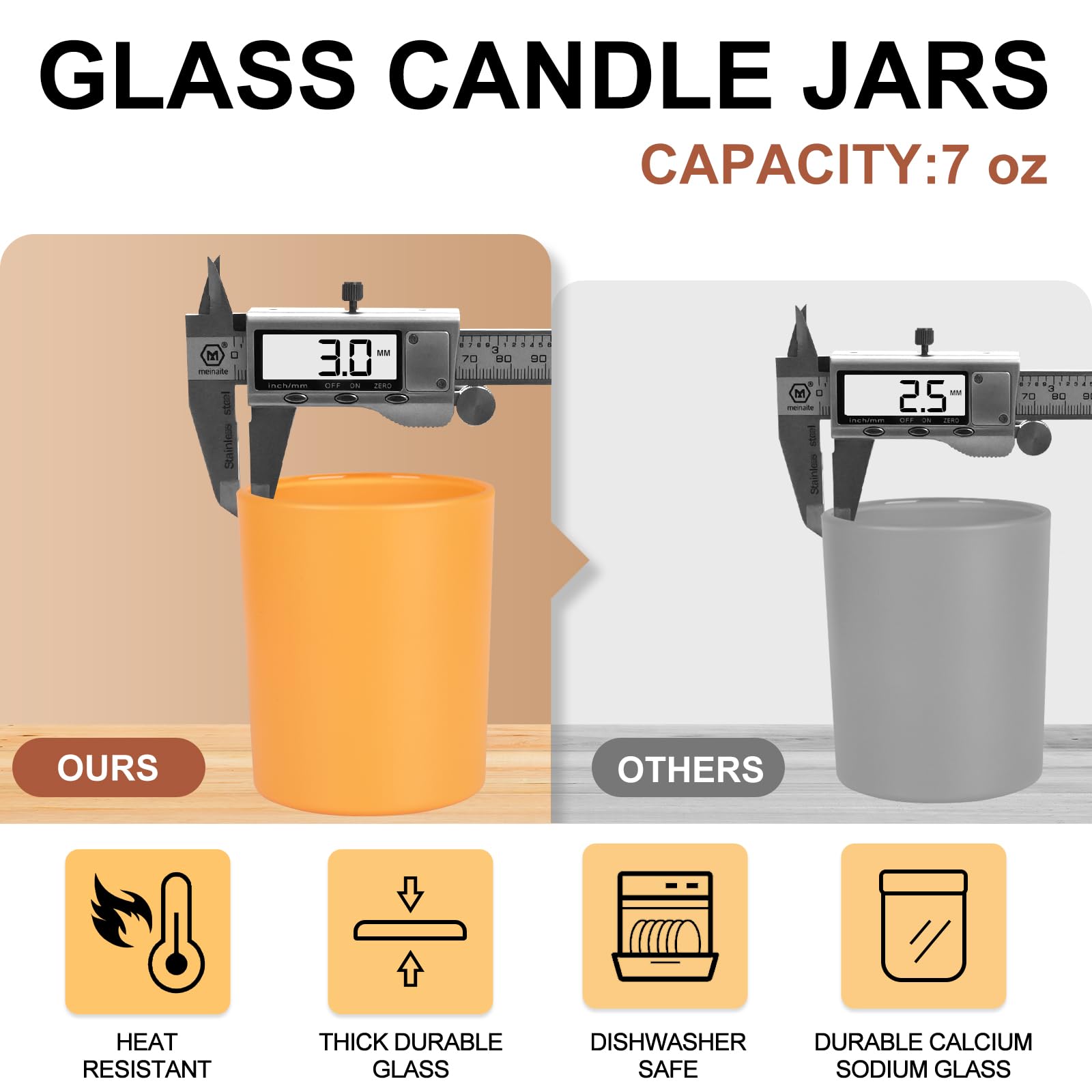 Thick Candle Jars for Making Candles 12 Pcs (12 Count)