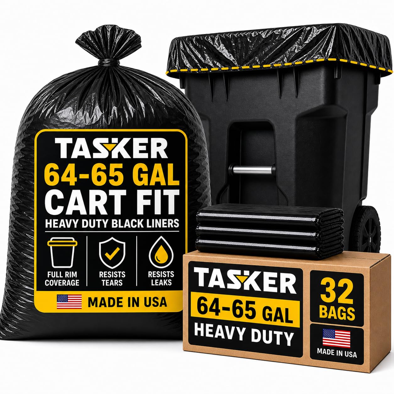 65 Gallon Trash Bags for Toter (32 Count)