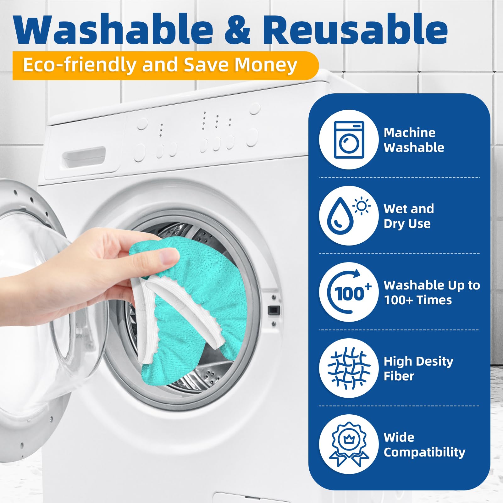 Blue Steamer Cloth Covers for Dirty Jobs & Deep Cleaning (10 Count)