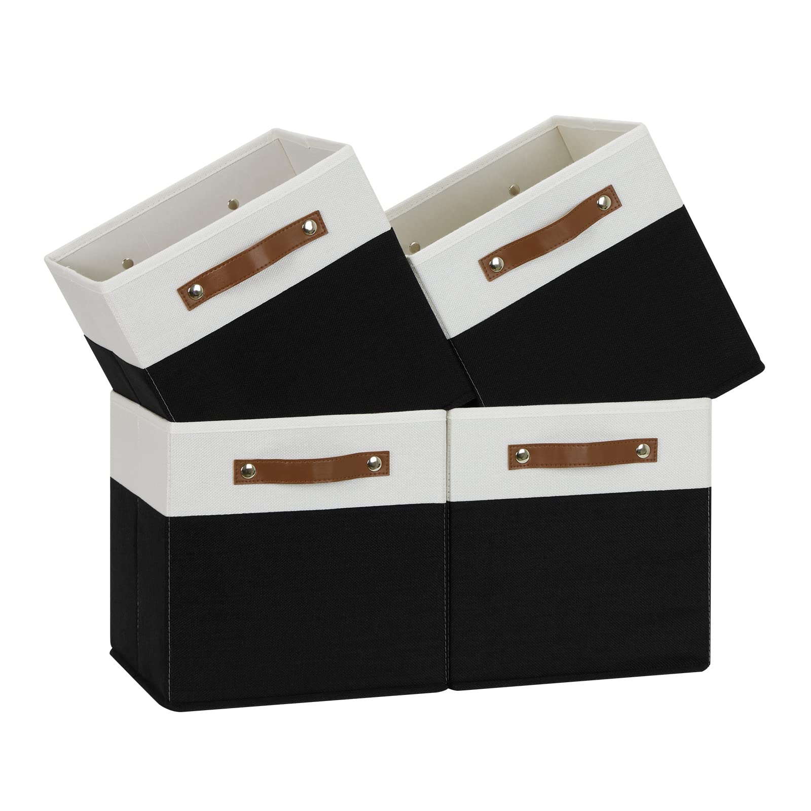 11 inch Cube Storage Bin 4 Pack Fabric Storage Cubes for Home