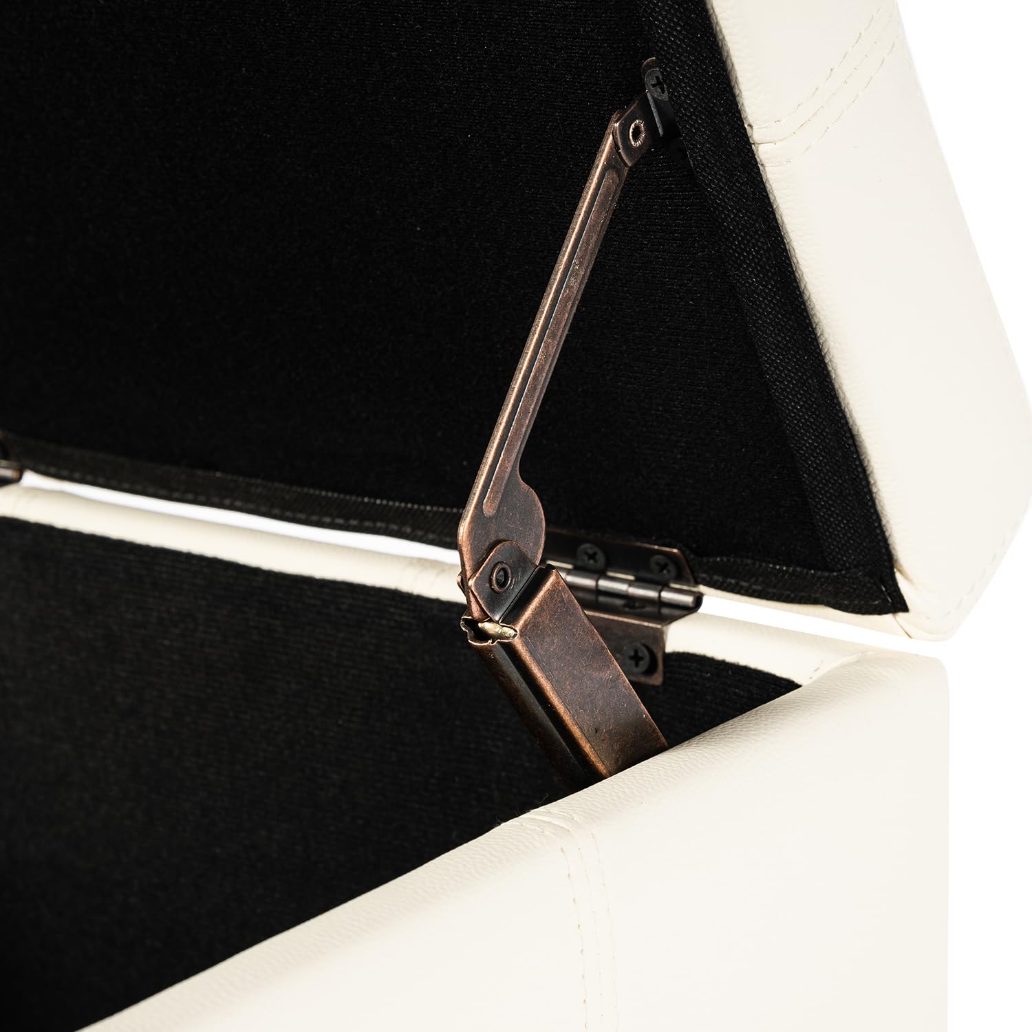 Square Storage Ottoman with Hinged Lid