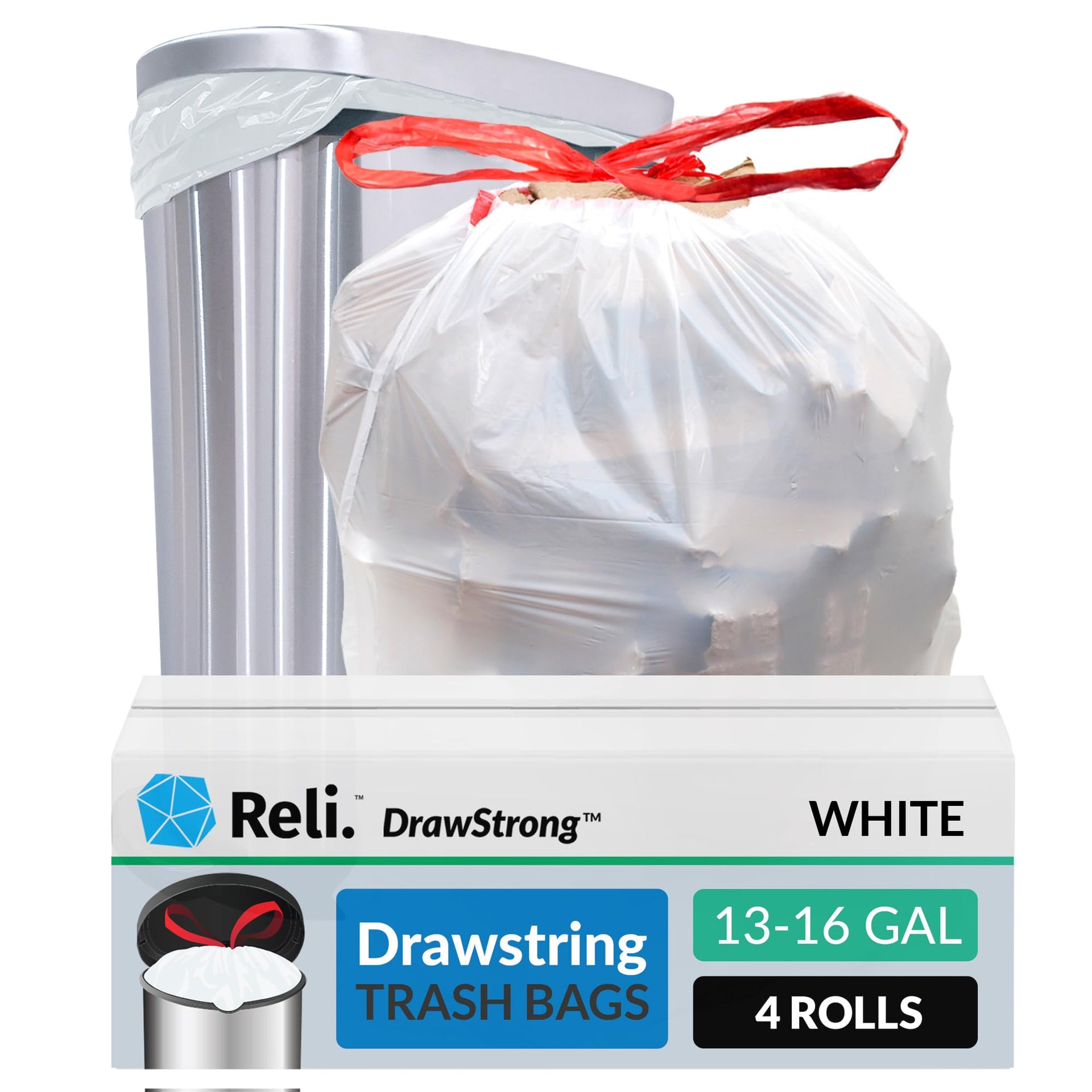 Tall Kitchen Drawstring Trash Bags 13 Gallon (500 Count)