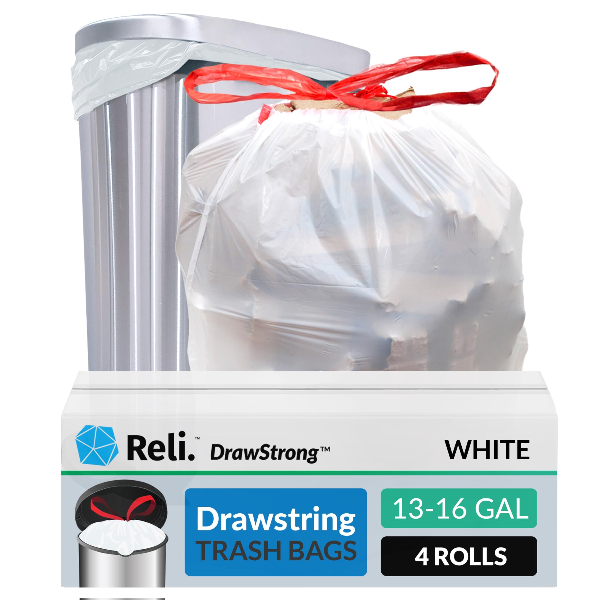 Tall Kitchen Drawstring Trash Bags 13 Gallon (500 Count)