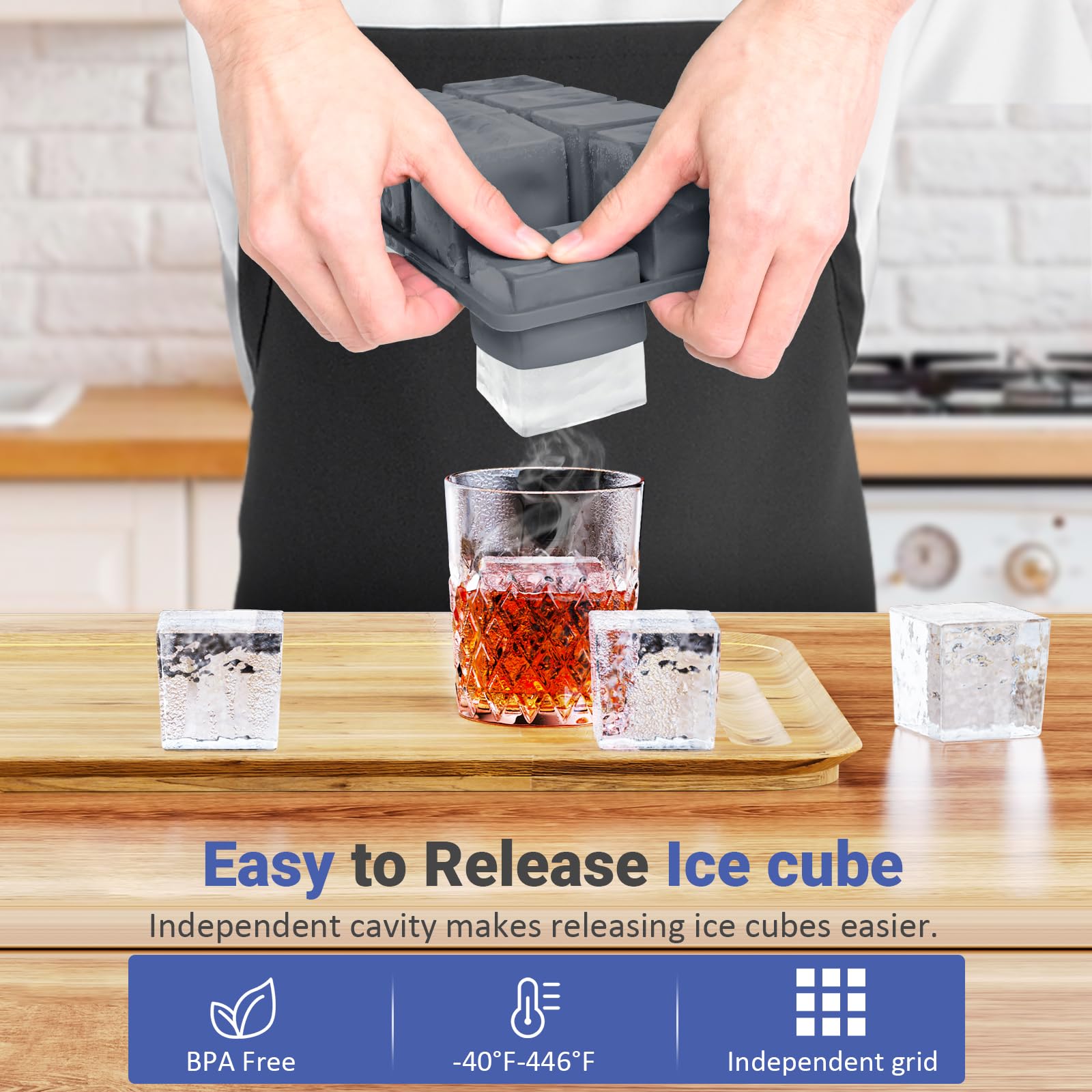 Large Ice Cube Trays for Whiskey