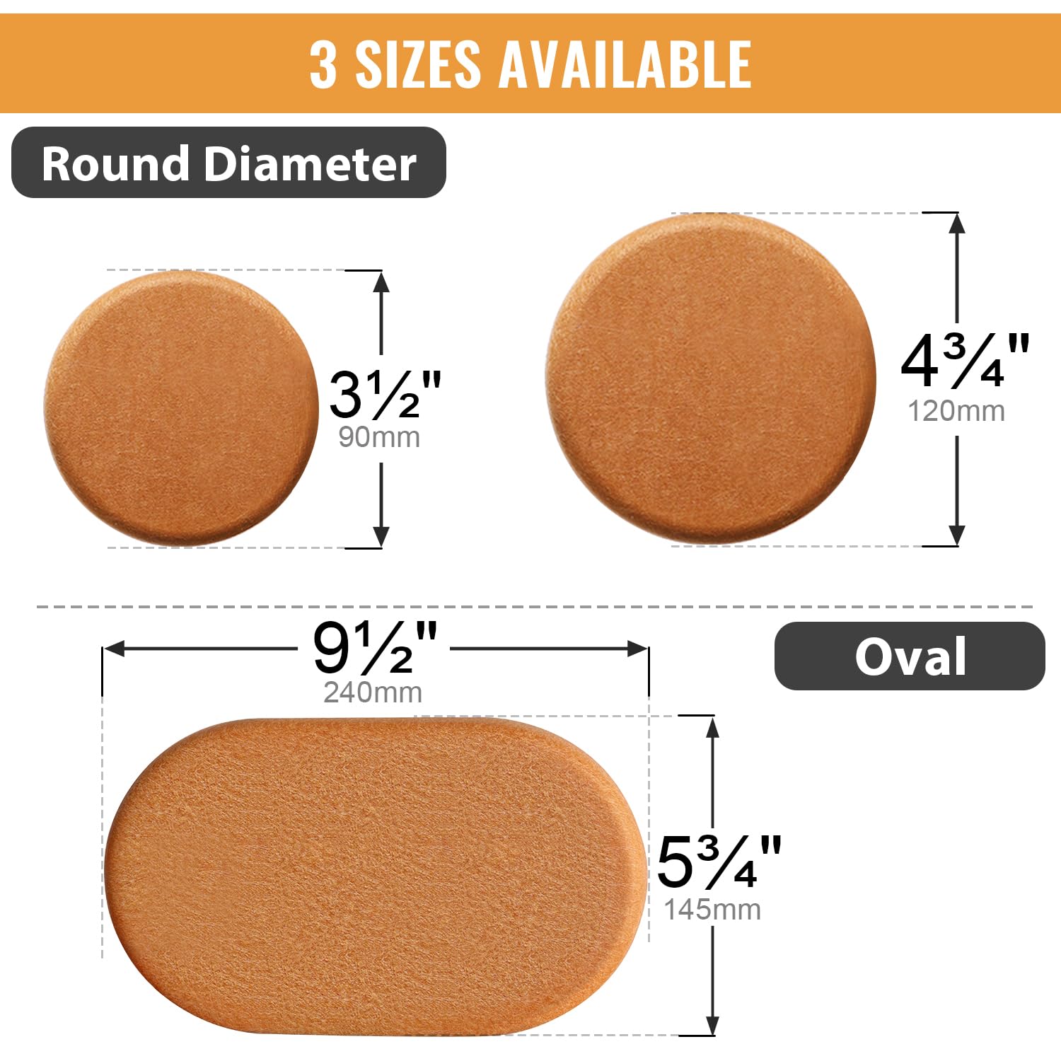 Felt Furniture Sliders for Hardwood Floors (4 Count)