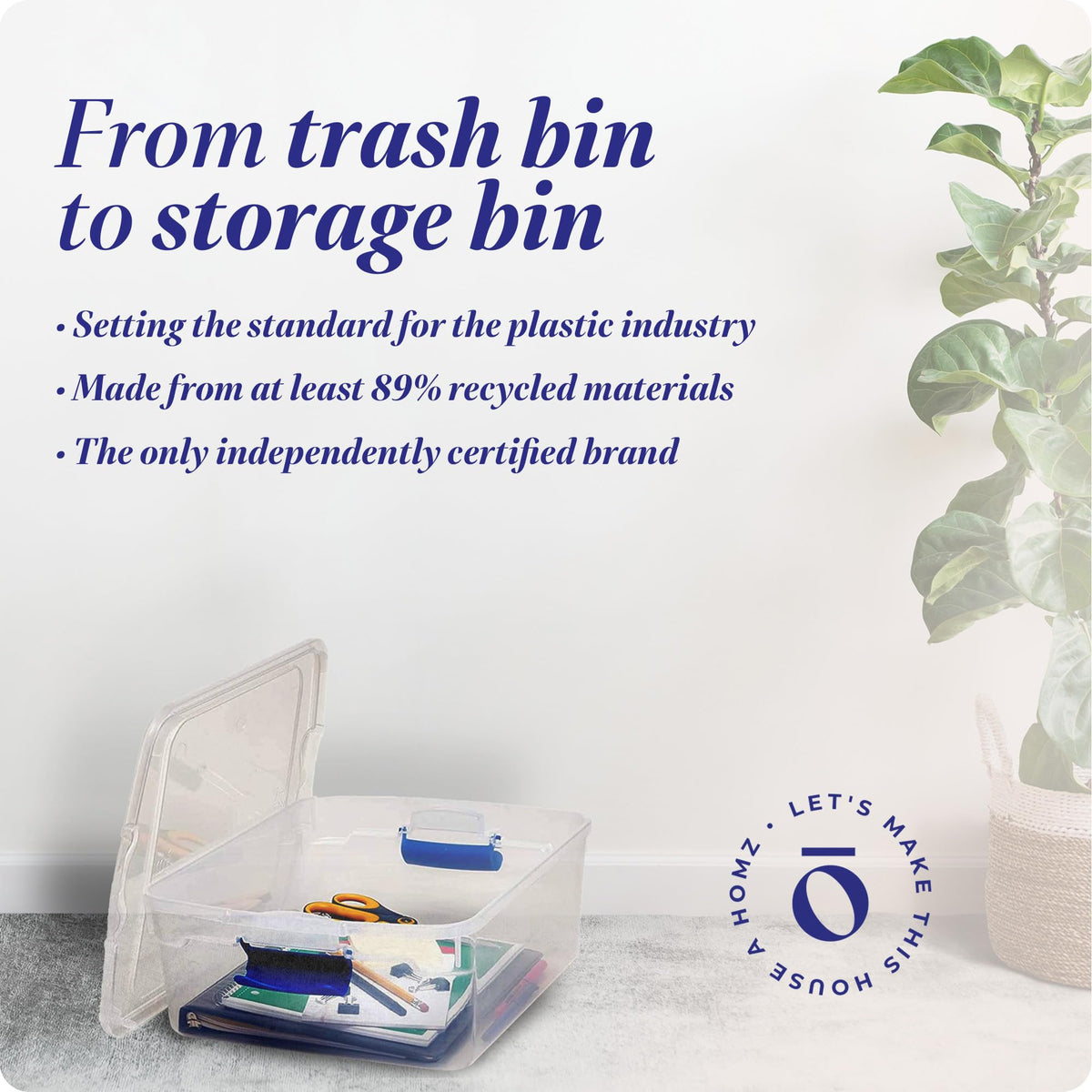 Clear Plastic Storage Bins with Latching Lid (4 Count)