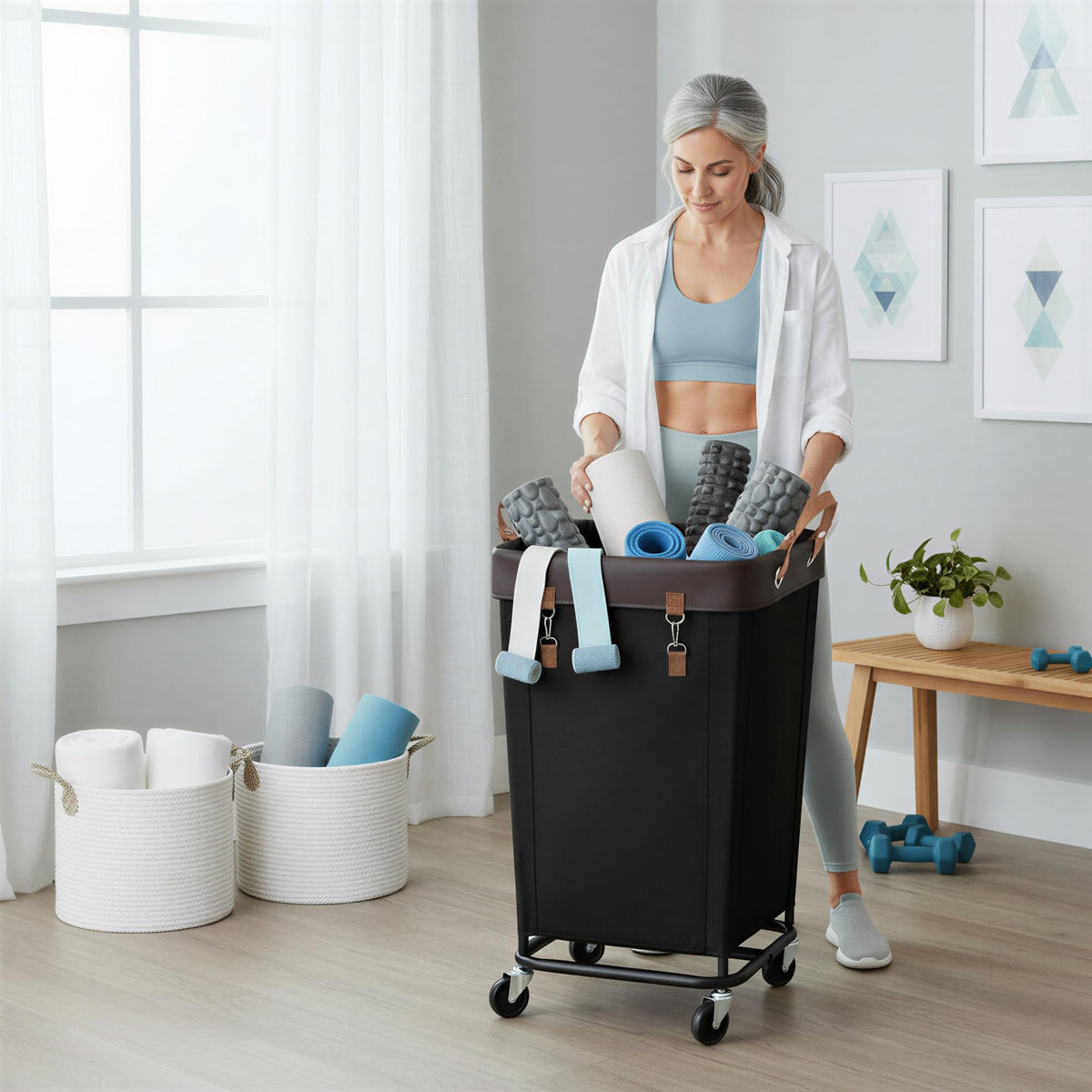 160L Laundry Basket with Wheels