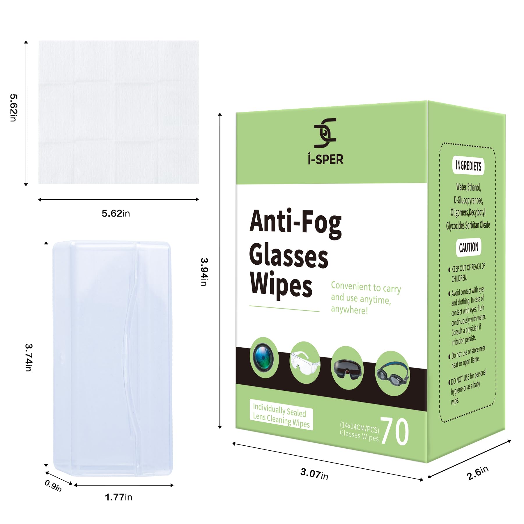 70ct Anti Fog Wipes (70 Count)
