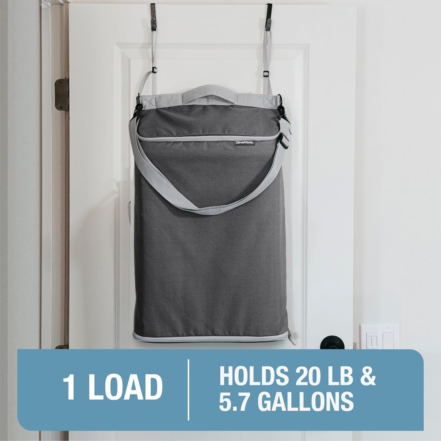 Hanging Laundry Hamper Bag with Over the Door Hooks