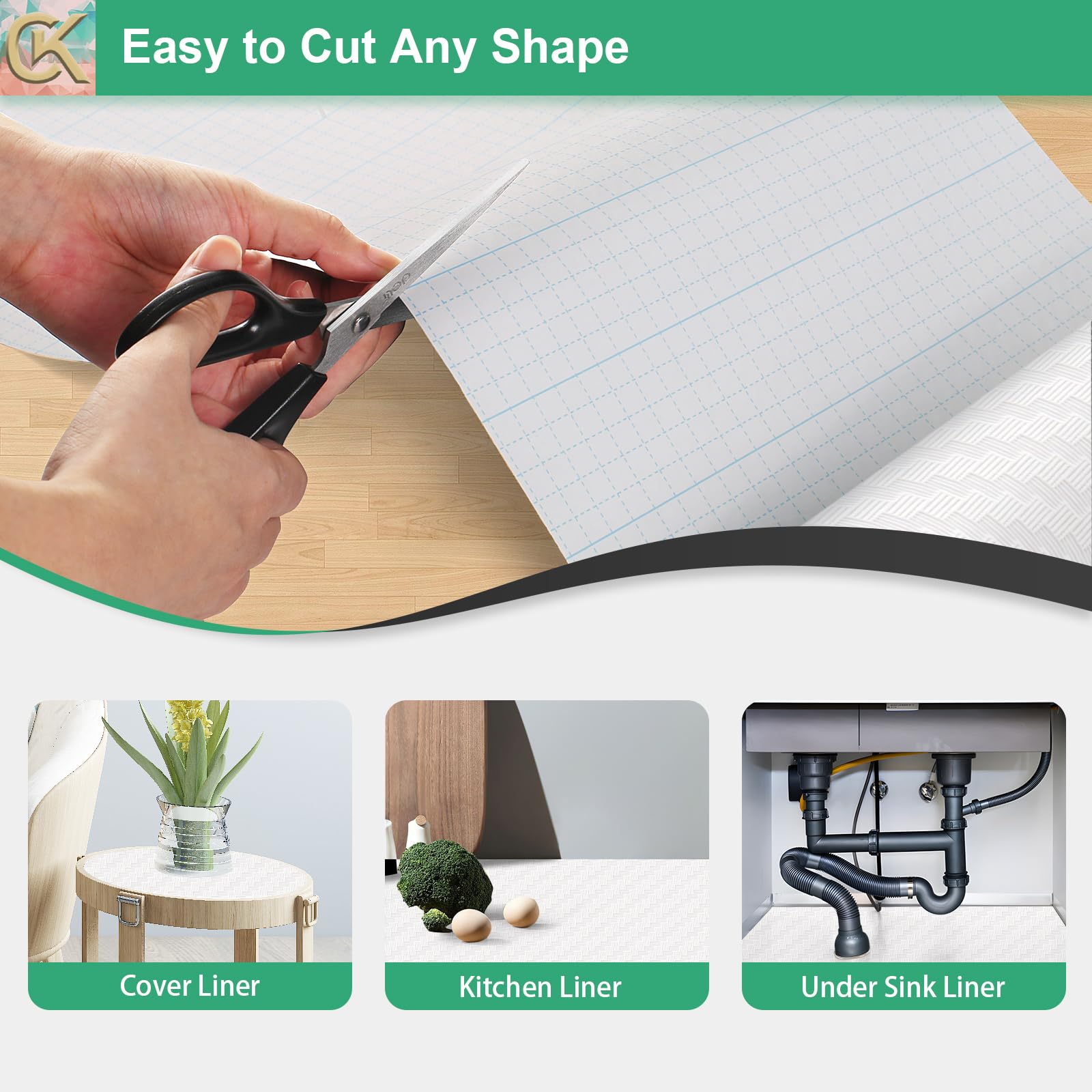Self Adhesive Shelf Liner Kitchen Liner (696.2 sq in)
