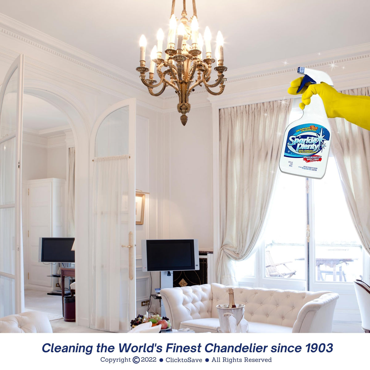 Sparkle Plenty Chandelier Cleaner Drip Dry Spray No Wipe Bundle (64 Fl Oz)