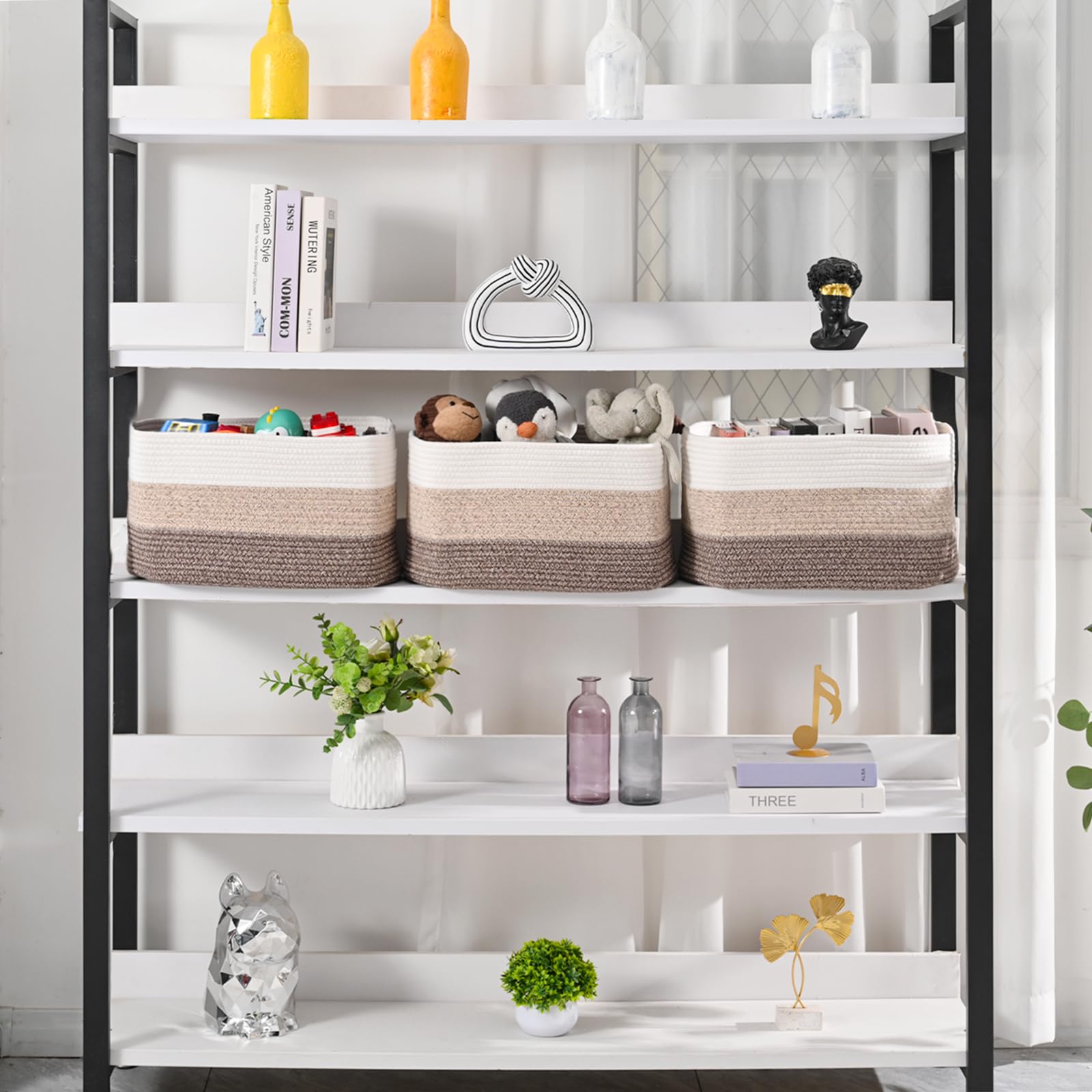 Large Storage Baskets for Organizing Shelves (3 Count)