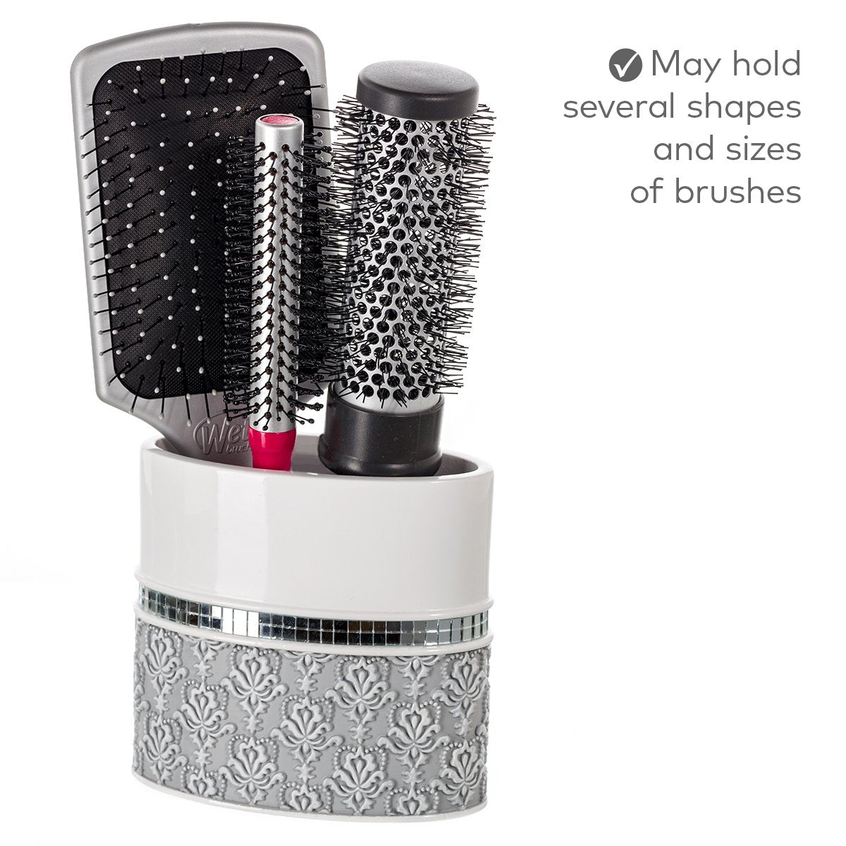 Mirror Damask Toothbrush Holder for Bathroom