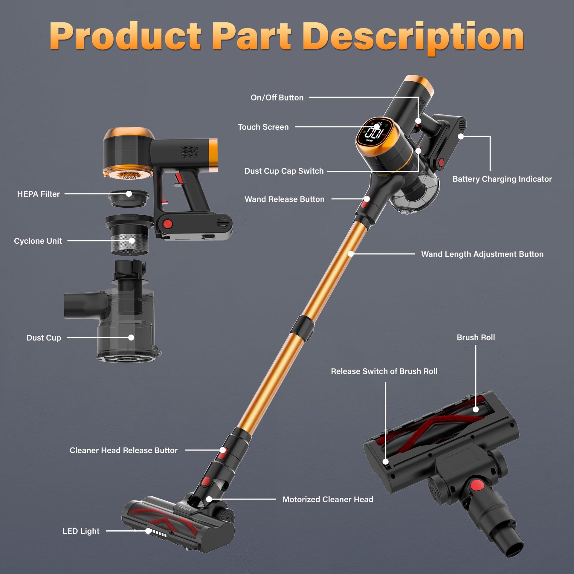 V500 Cordless Vacuum Cleaner for Home