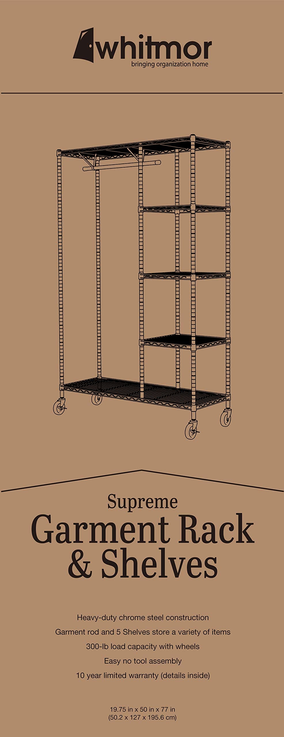 Supreme Rolling Garment Rack Chrome