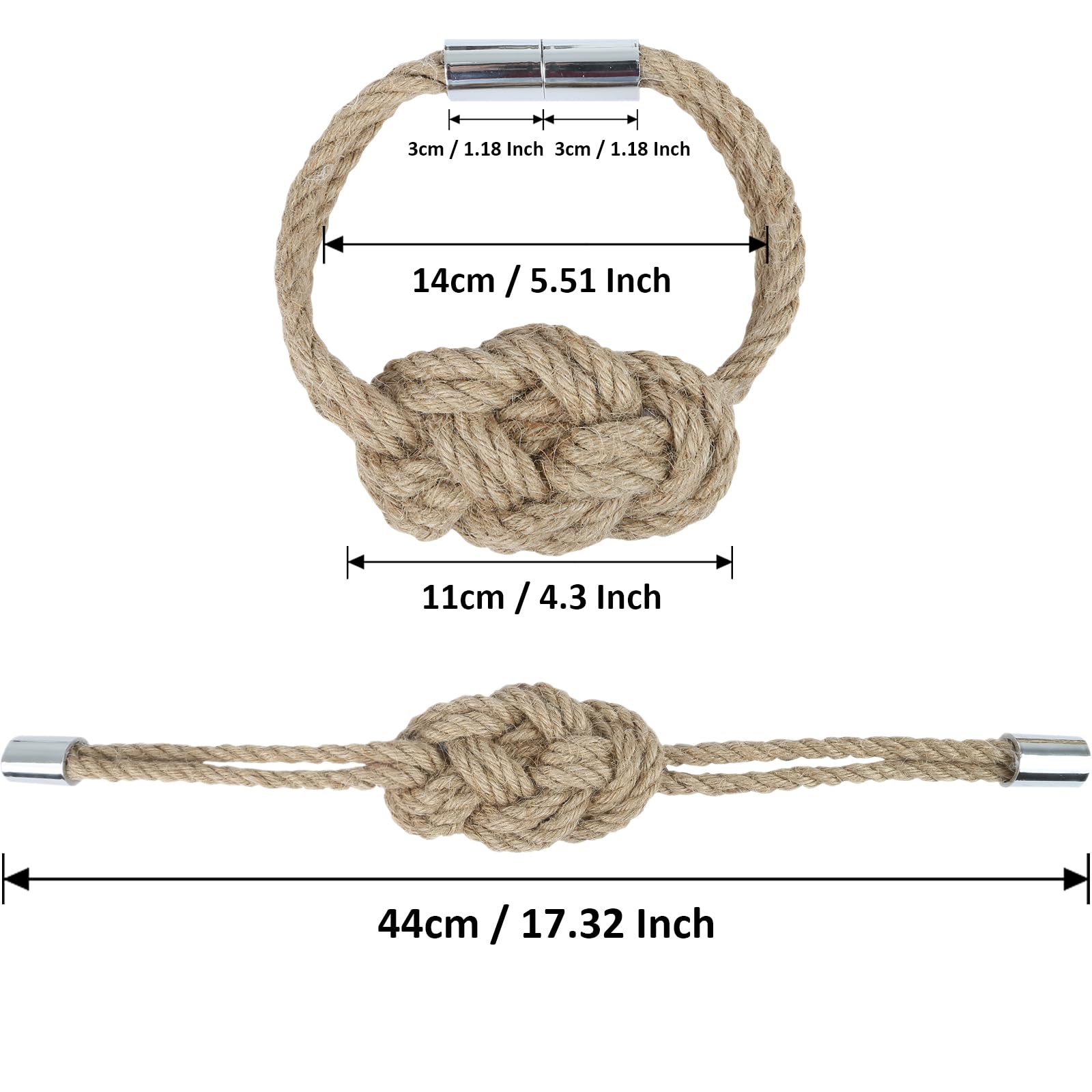 Jute Magnetic Curtain Tiebacks