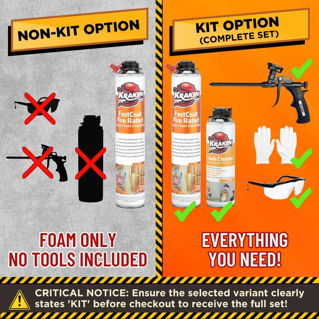 Fastcoat Fire Rated Spray Foam Insulation Kit Closed Cell in a Can 120 sq ft (12 Count)