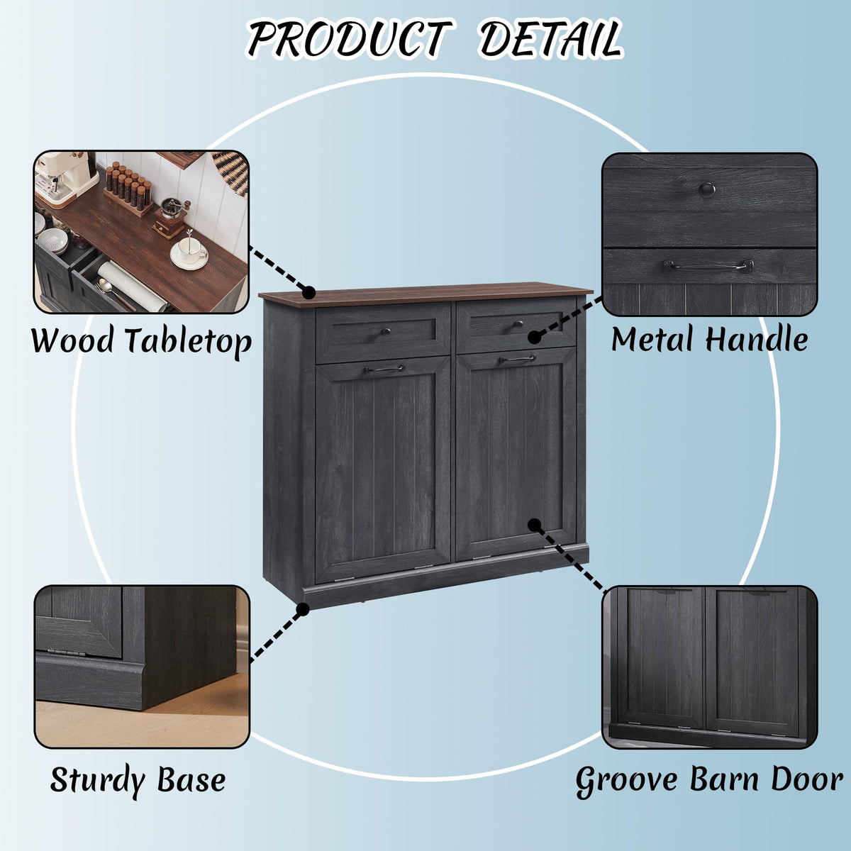 Double Tilt Out Laundry Hamper Cabinet