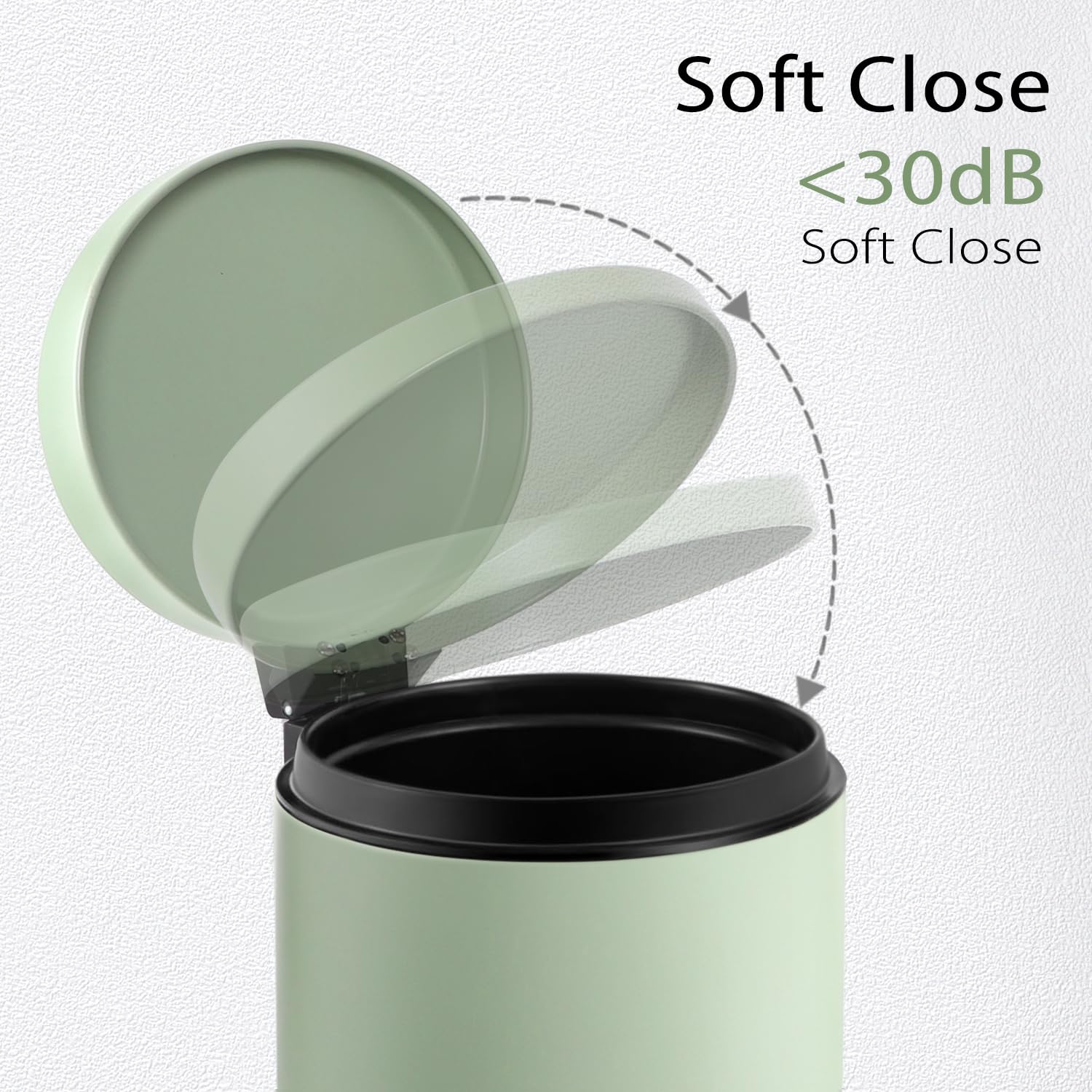 Small Bathroom Trash Can with Lid Soft Close