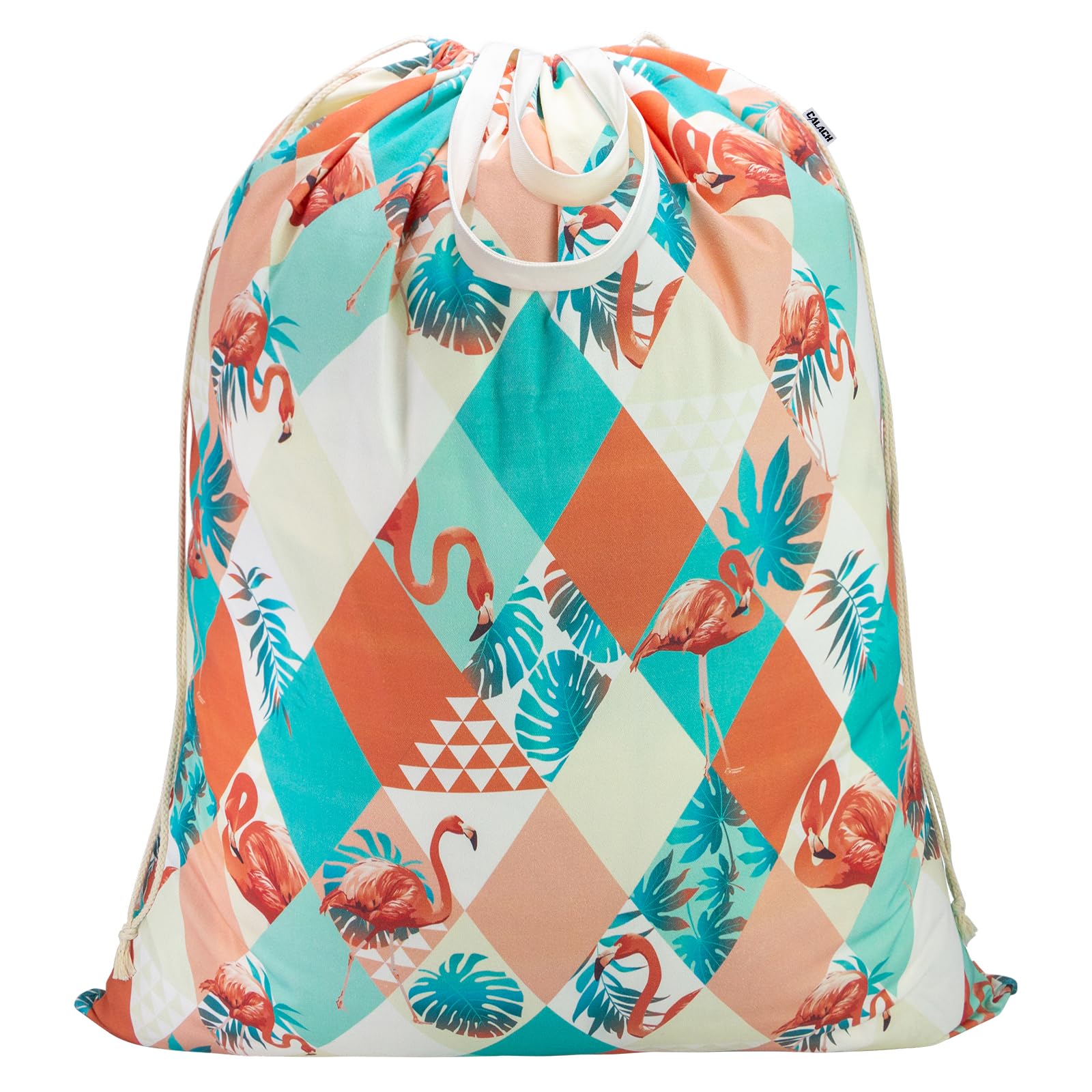 Canvas Laundry Bag with Handles & Drawstring