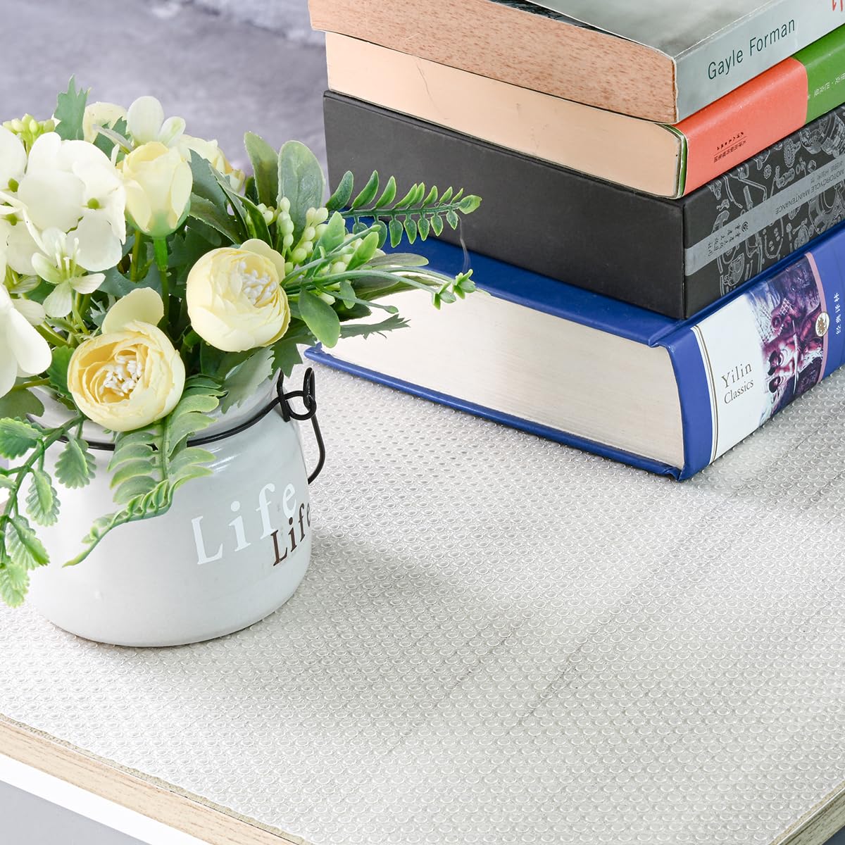 12Pcs Refrigerator Liners Washable Fridge Shelf Liners Refrigerator Mats for Freezer Glass Shelves Kitchen Cabinets Cupboards Drawers (12 Count)