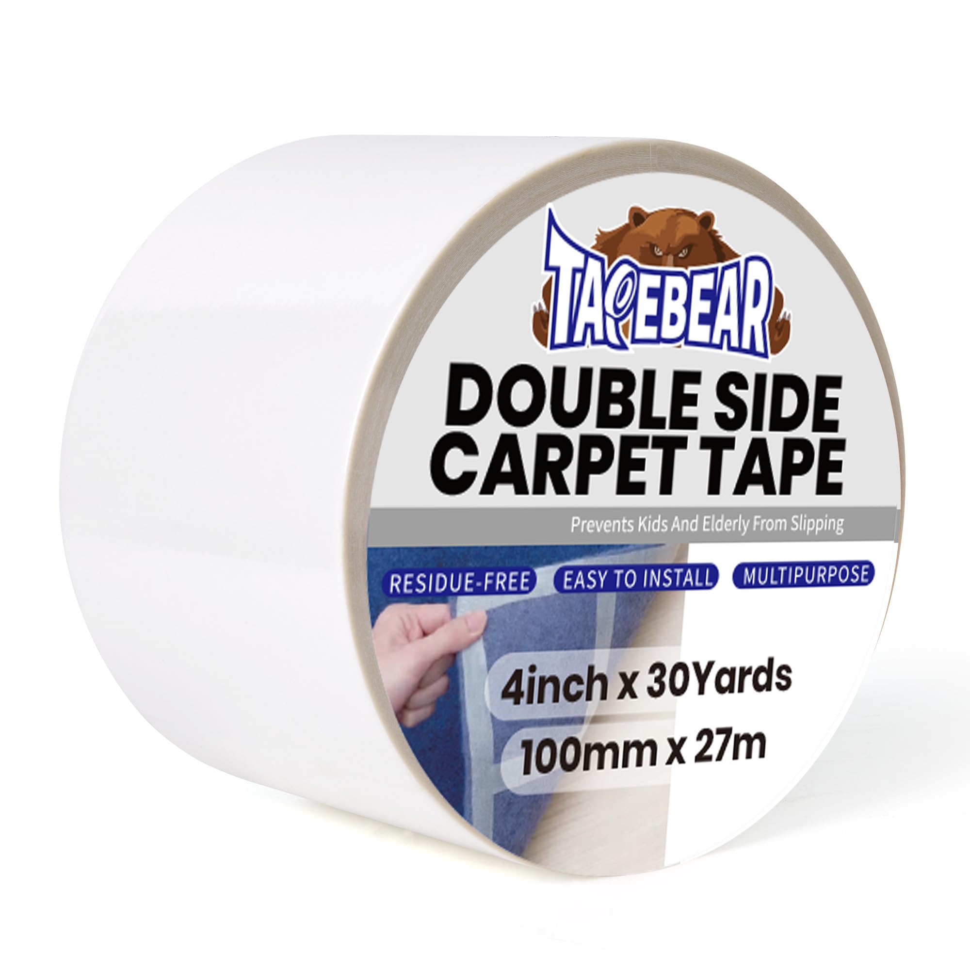 Carpet Tape Double Sided 4Inch x 30Yards Heavy Duty Rug Gripper