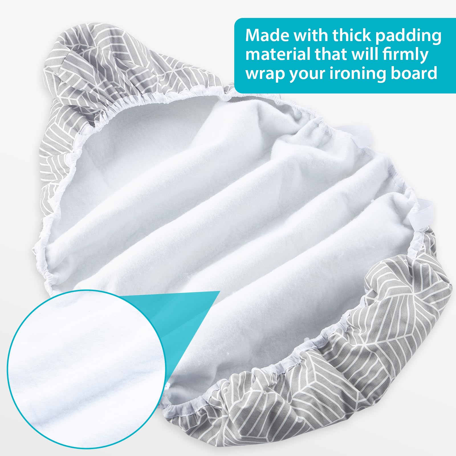 Extra Wide Ironing Board Cover and Pad 18 x 54 inch Heat Reflective with Hook and Loop Fasteners