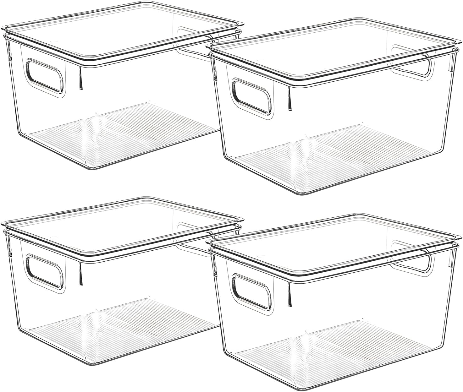 Clear Plastic Storage Bins with Lids (4 Count)