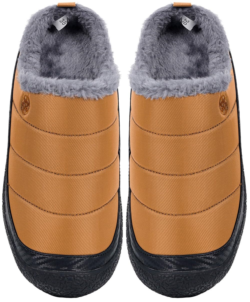 Womens Mens House Slippers Outdoor Winter Shoes Yellow