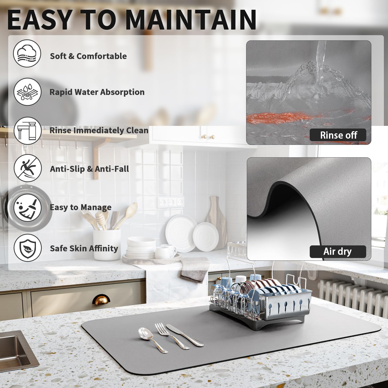 Dish Drying Mat for Kitchen Counter