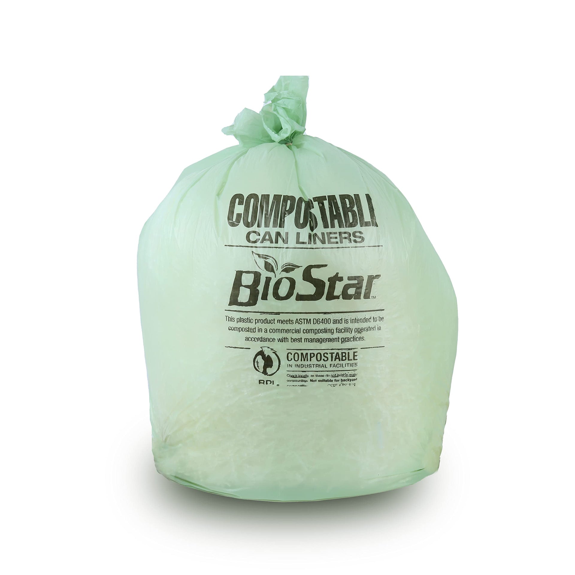 40 45 Gallon Compostable Trash Bags │ 1 Mil │ Green Tint Garbage Can Liners │ 40” x 46” (50 Count)