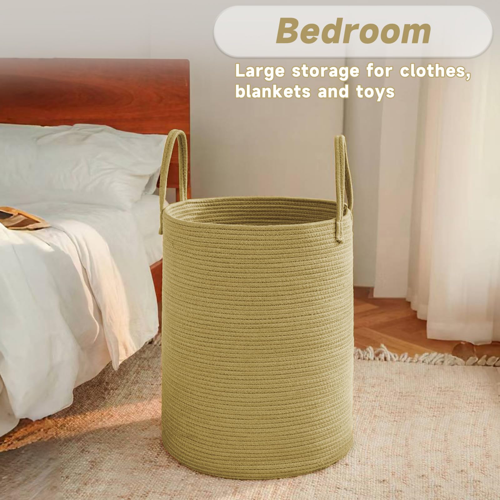 80L Cotton Rope Laundry Basket Hamper