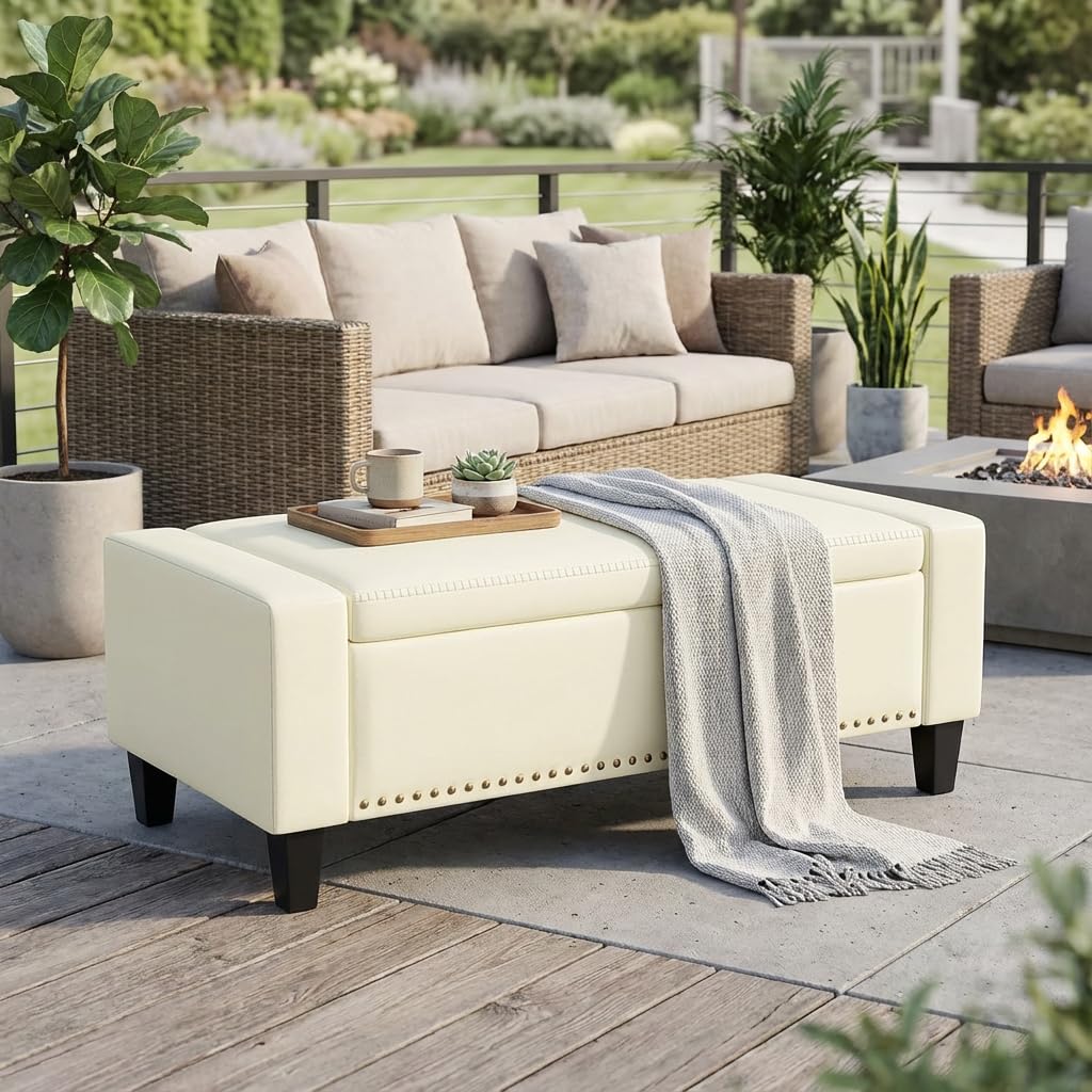 49''W Storage Ottoman Bench